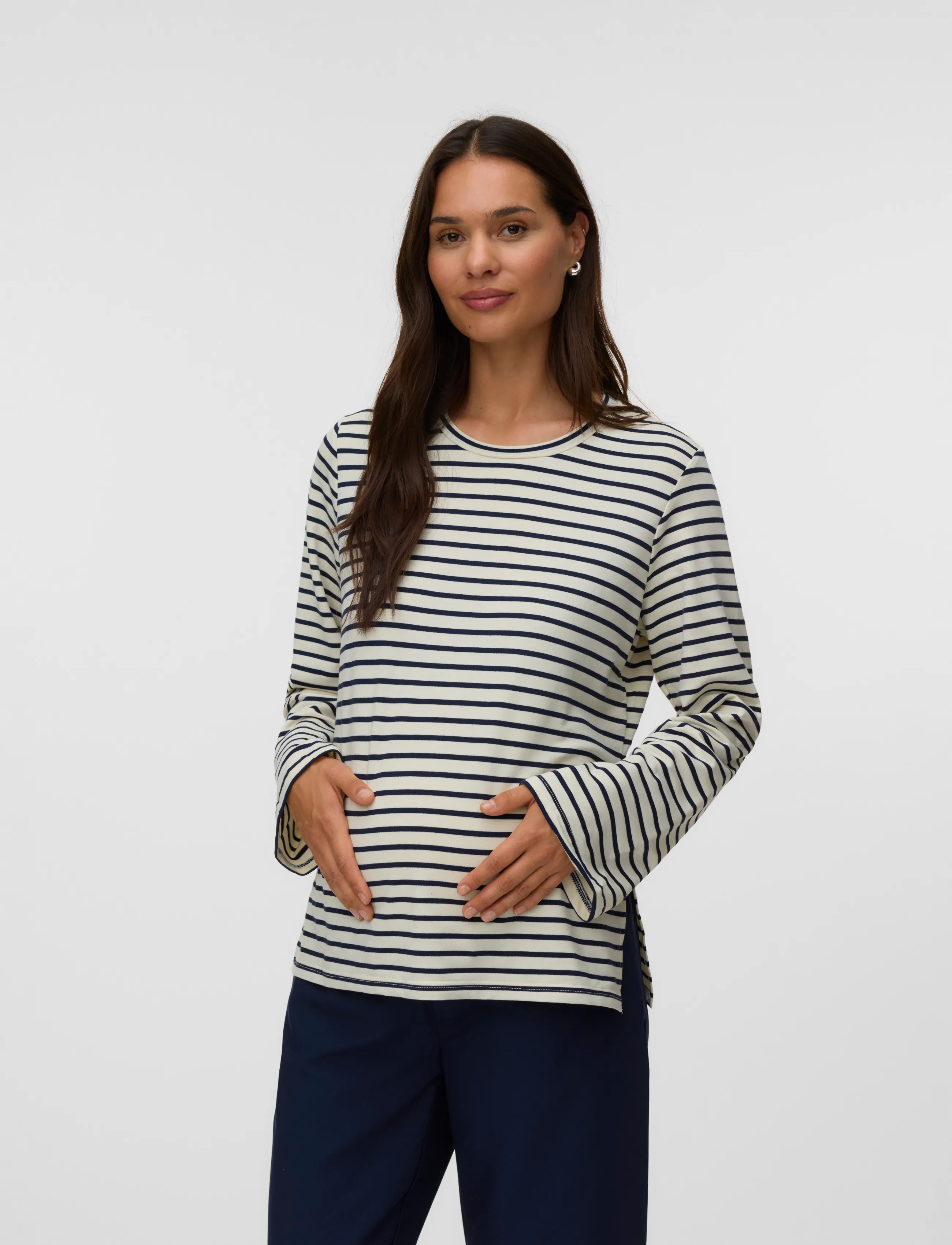 Mamalicious MLAMILA VITA LS JRS WIDE SLEEVE TOP 2F - Long-sleeved tops - BIRCH / cream