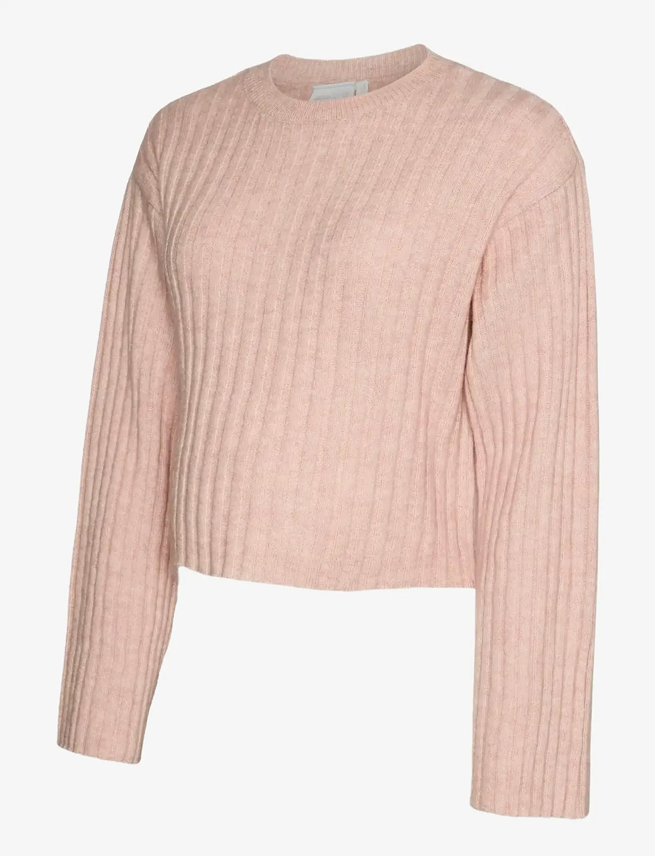 Mamalicious - MLMONIQUE L/S CROP KNIT TOP - overdele - zephyr - 1