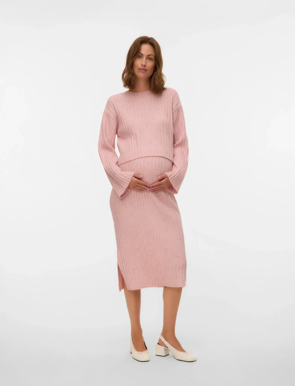 Mamalicious - MLMONIQUE HW KNIT SKIRT - underdele - zephyr - 4