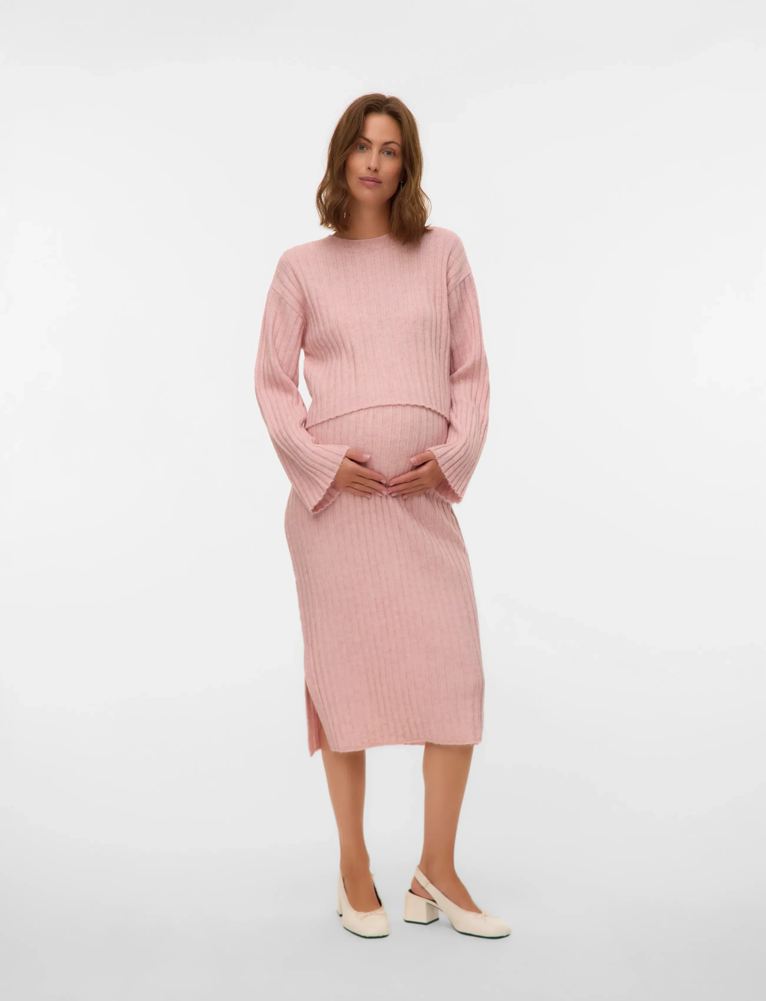 Mamalicious - MLMONIQUE HW KNIT SKIRT - underdele - zephyr - 4