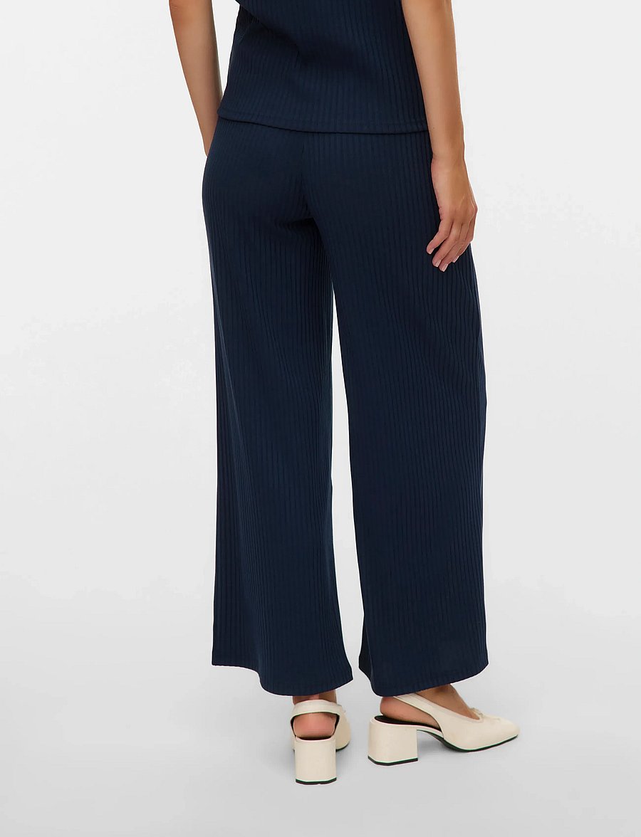 Mamalicious - MLPELLA WIDE JRS PANTS HW - hosen mit weitem bein - navy blazer - 2