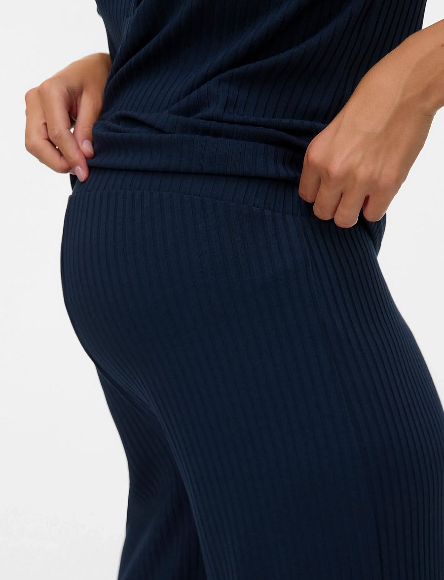 Mamalicious - MLPELLA WIDE JRS PANTS HW - hosen mit weitem bein - navy blazer - 4