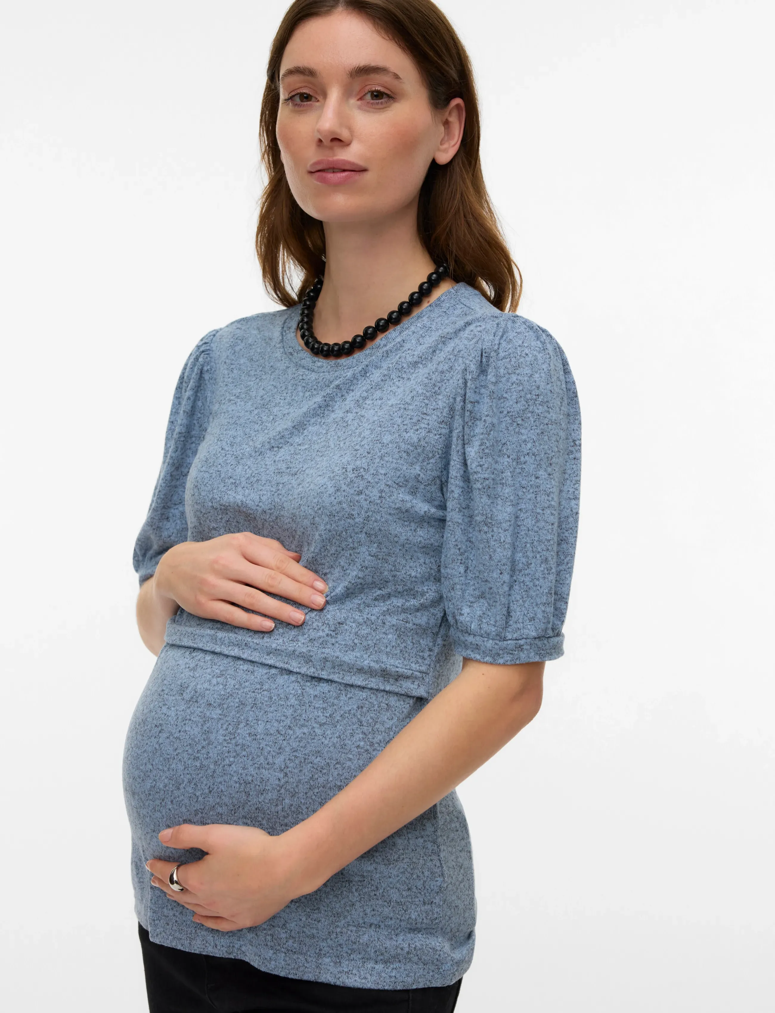 Mamalicious MLKIRA JUNE 24 PUFF JRS TOP 2F - T-shirts - BRUNNERA BLUE / blue