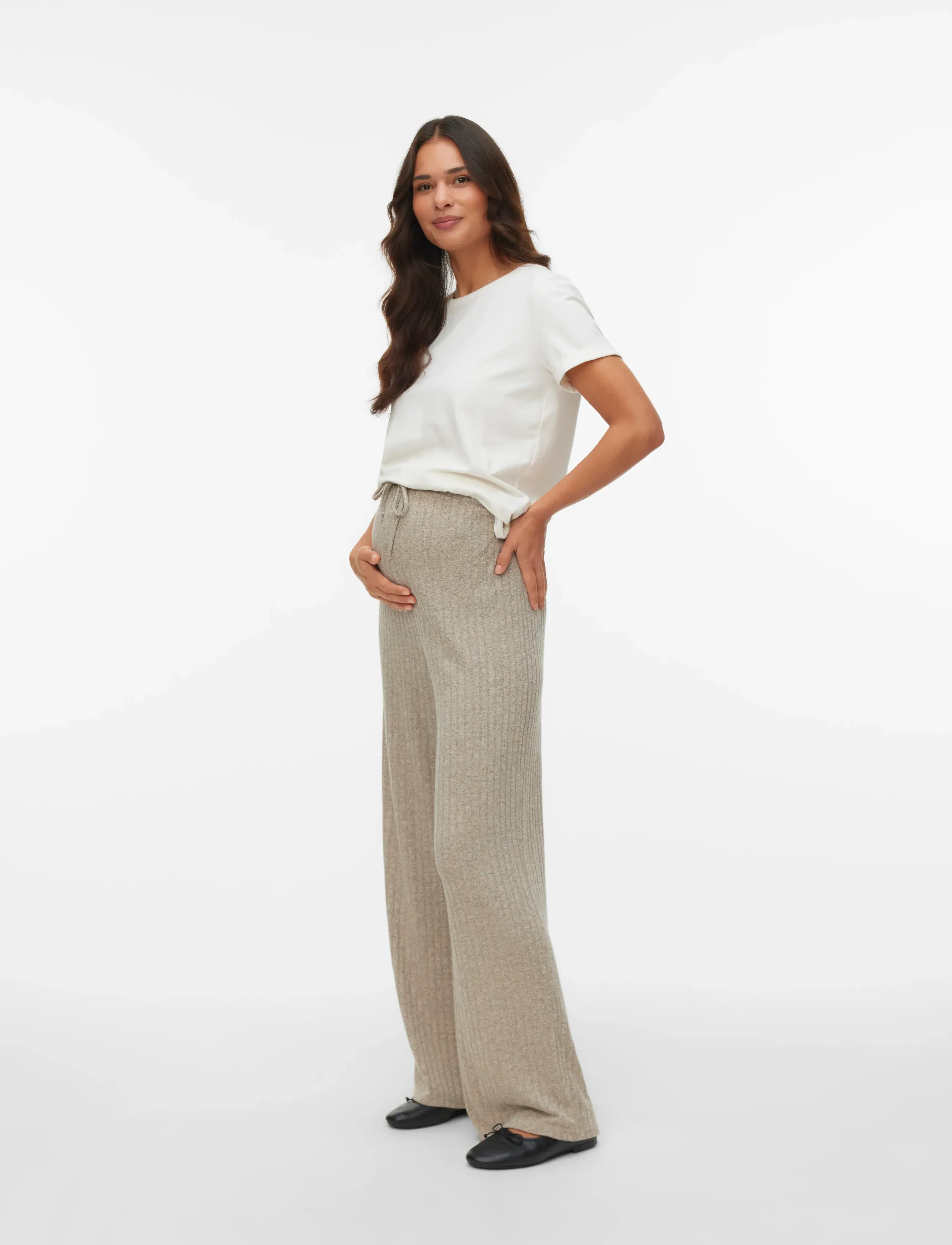 Mamalicious - MLPAMMIE WIDE JRS PANTS HW NOOS - underdeler - kalamata - 3