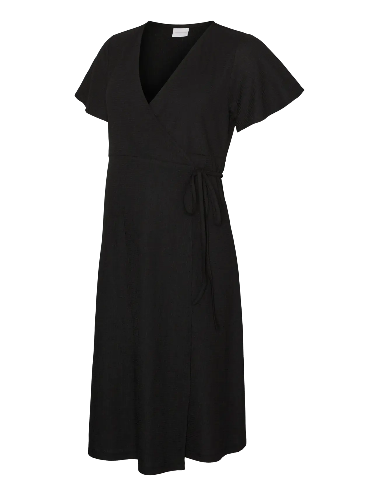 MAMALICIOUS Mlselima Tess Ss Jrs Abk Wrap Kleid 2F Schwarz - L - Damen