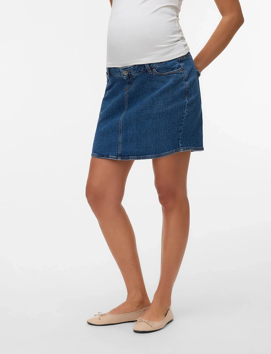 Mamalicious - MLCUBA DENIM SKIRT NOOS - underdele - medium blue denim - 0