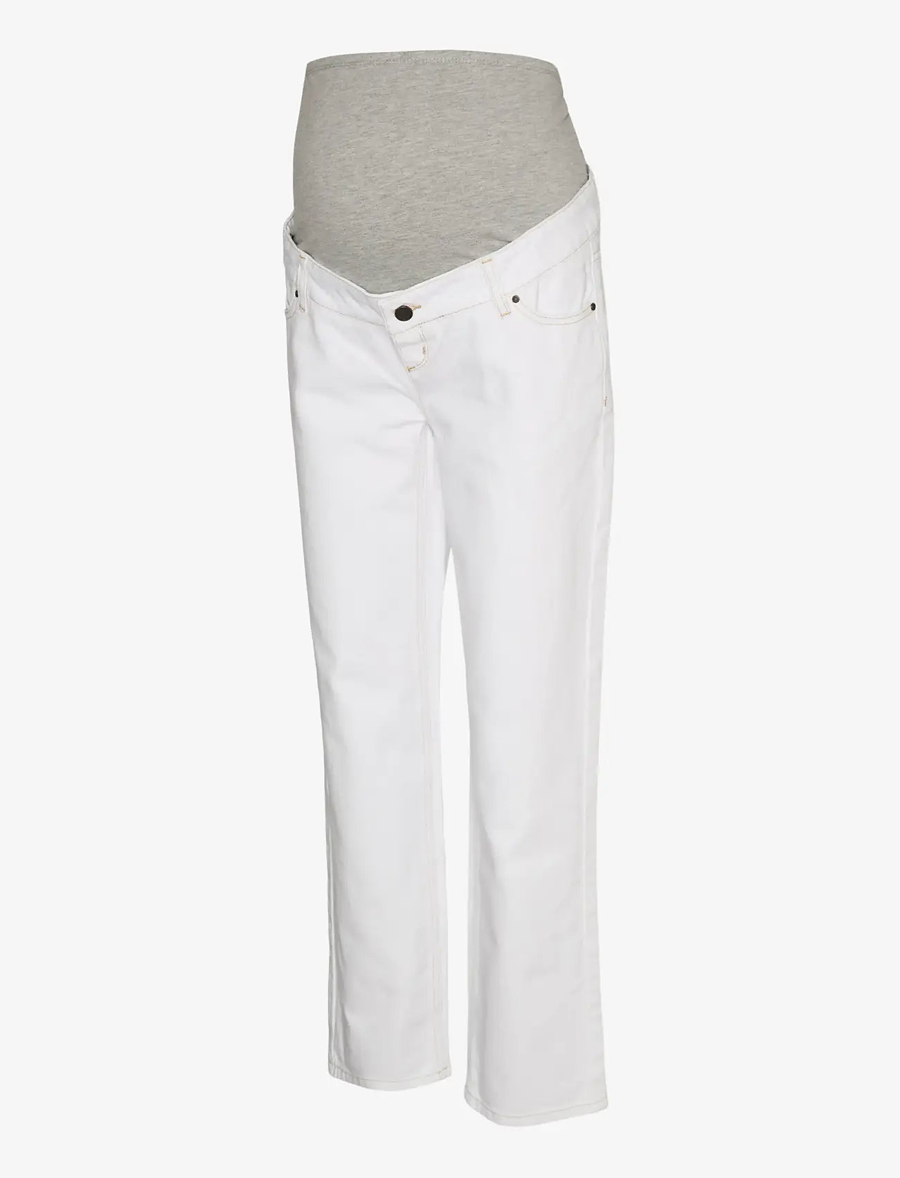 Mamalicious - MLOLLI STRAIGHT ANKLE JEANS - püksid - snow white - 0