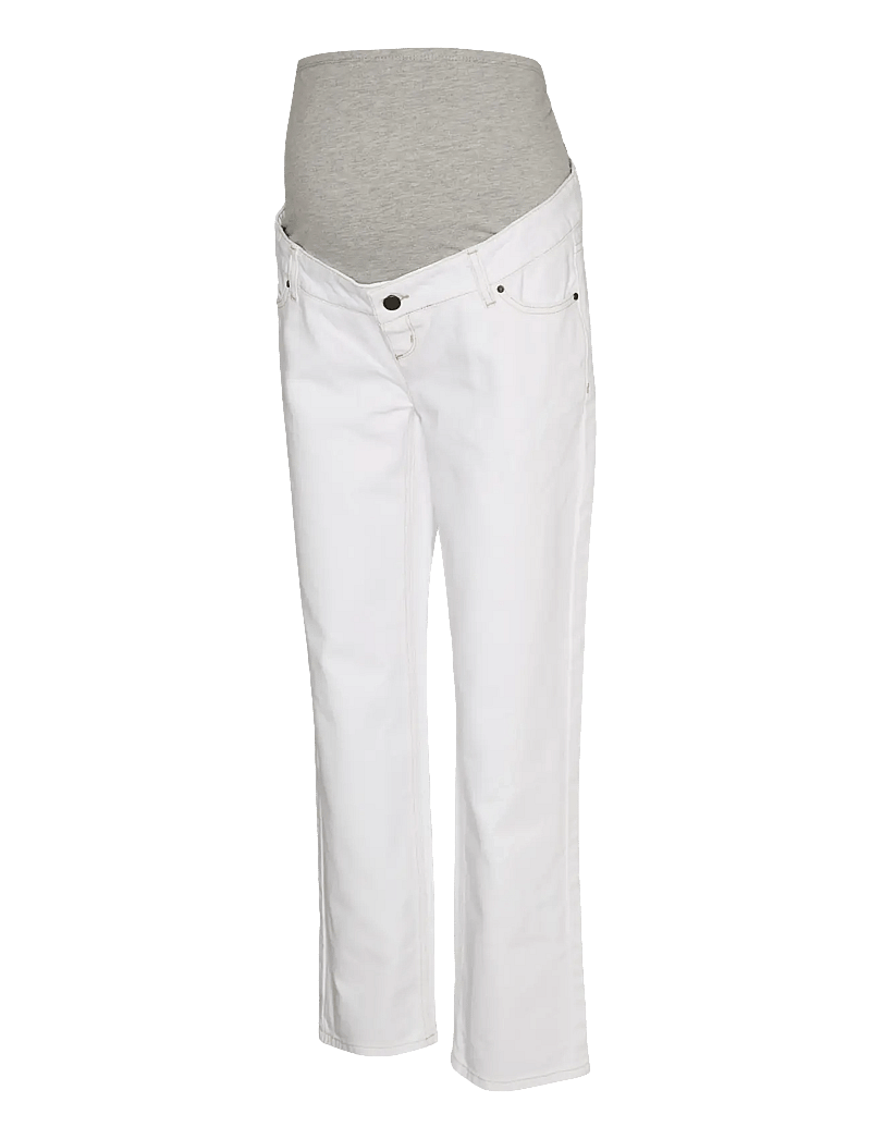 Mamalicious - MLOLLI STRAIGHT ANKLE JEANS - püksid - snow white - 0