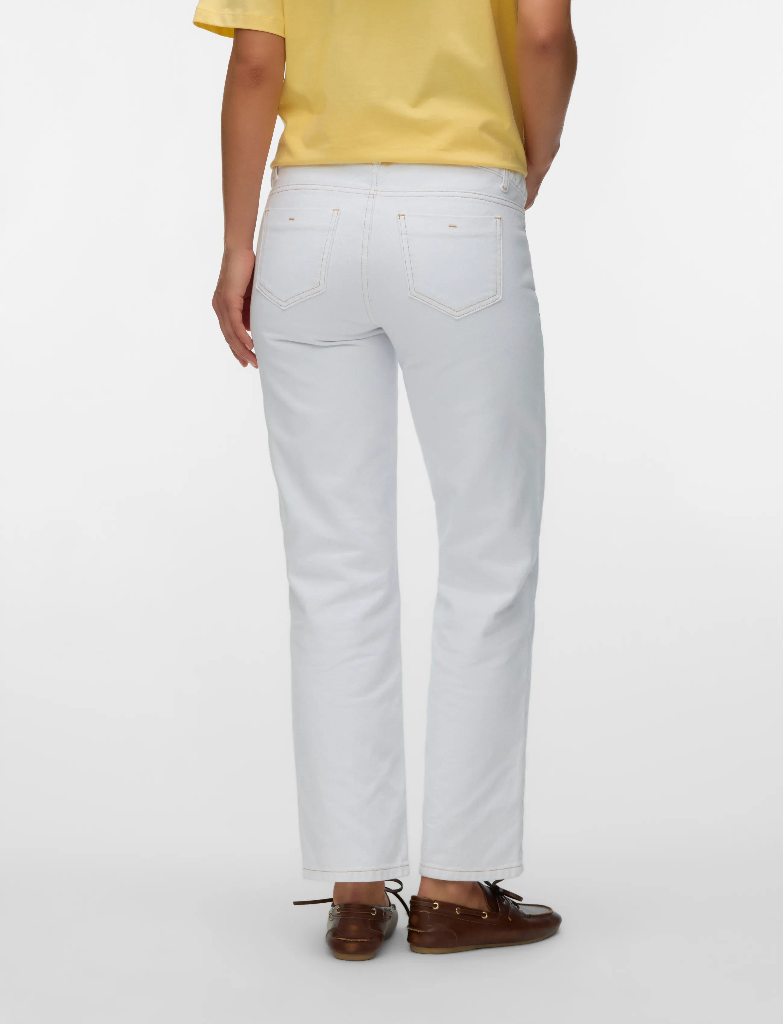 Mamalicious - MLOLLI STRAIGHT ANKLE JEANS - straight jeans - snow white - 2