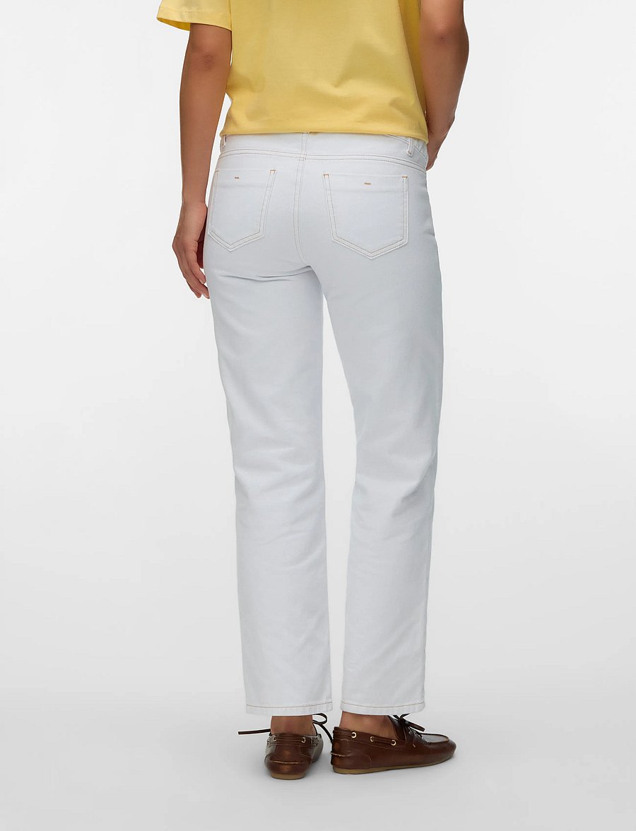Mamalicious - MLOLLI STRAIGHT ANKLE JEANS - nederdelar - snow white - 2