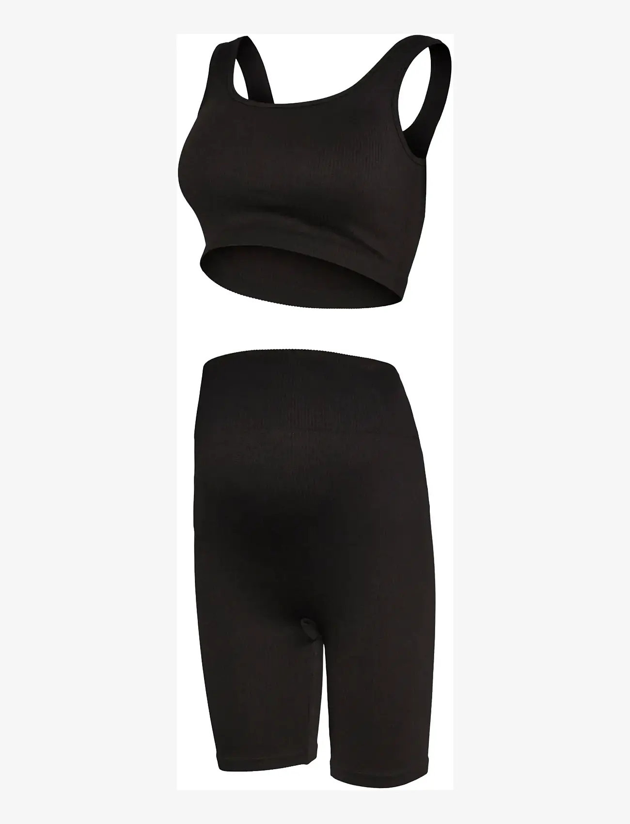 Mamalicious - MLJENNA SEAMLESS SET - Õlapaeltega pluusid - black - 0