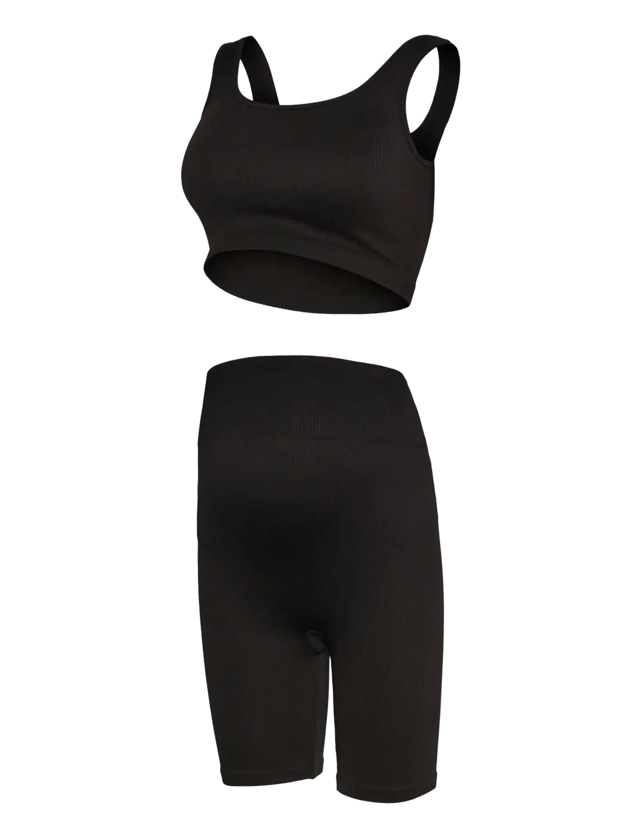 Mamalicious MLJENNA SEAMLESS SET - Crop tops - BLACK / black