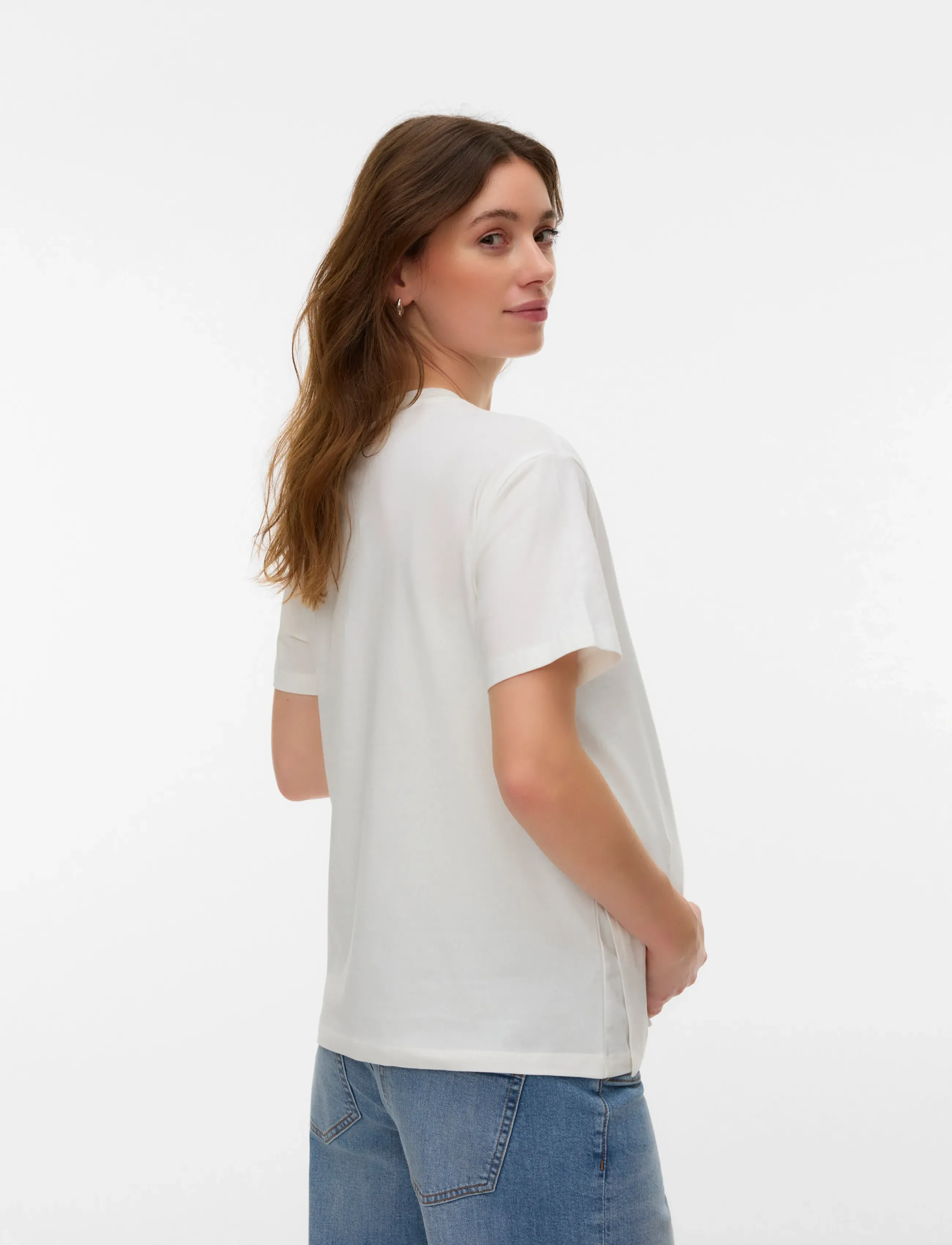Mamalicious - MLHANNAH JUNE SS T-SHIRT 2F - alussärgid - snow white - 2