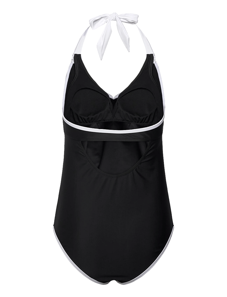Mamalicious - MLBLAIR HALTER CONTRAST HC SWIMSUIT 2F - badeanzüge - black - 2