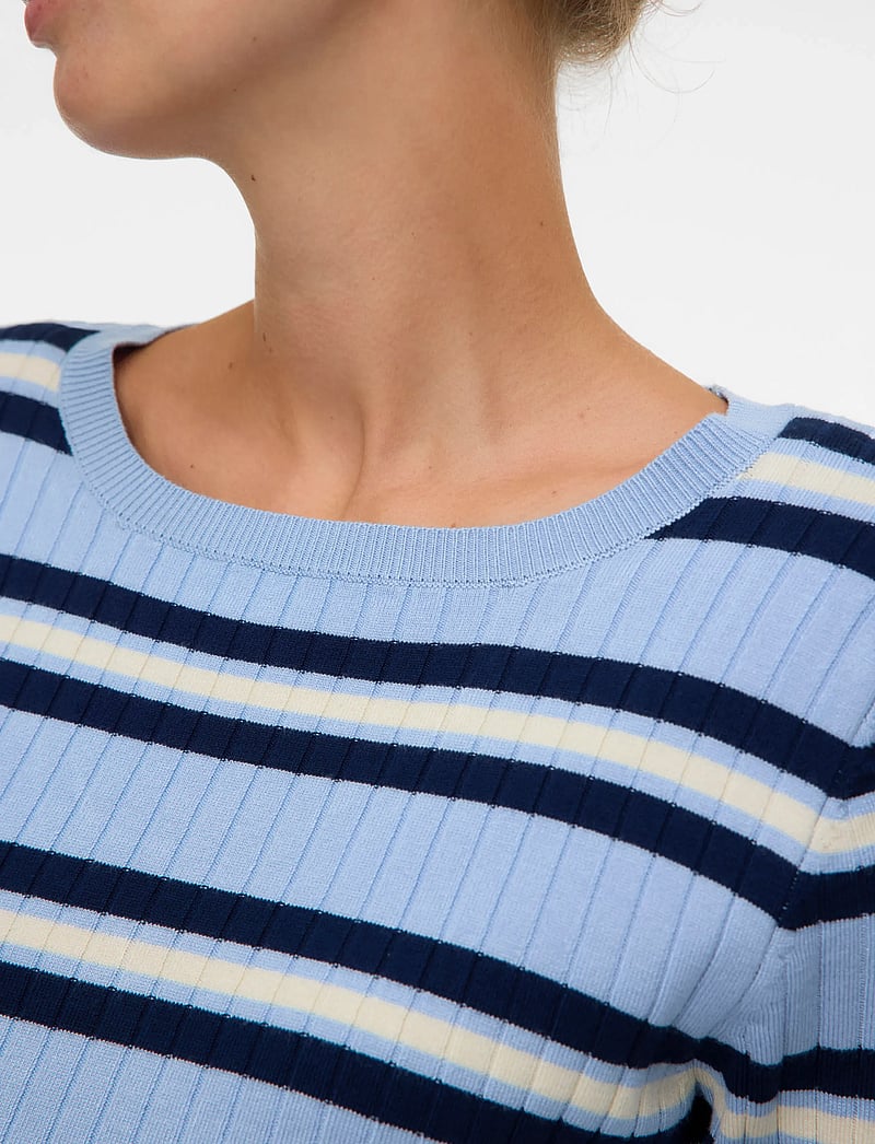 Mamalicious - MLESRIN JUNE L/S SHORT DRESS 2F - strikkjoler - brunnera blue - 5