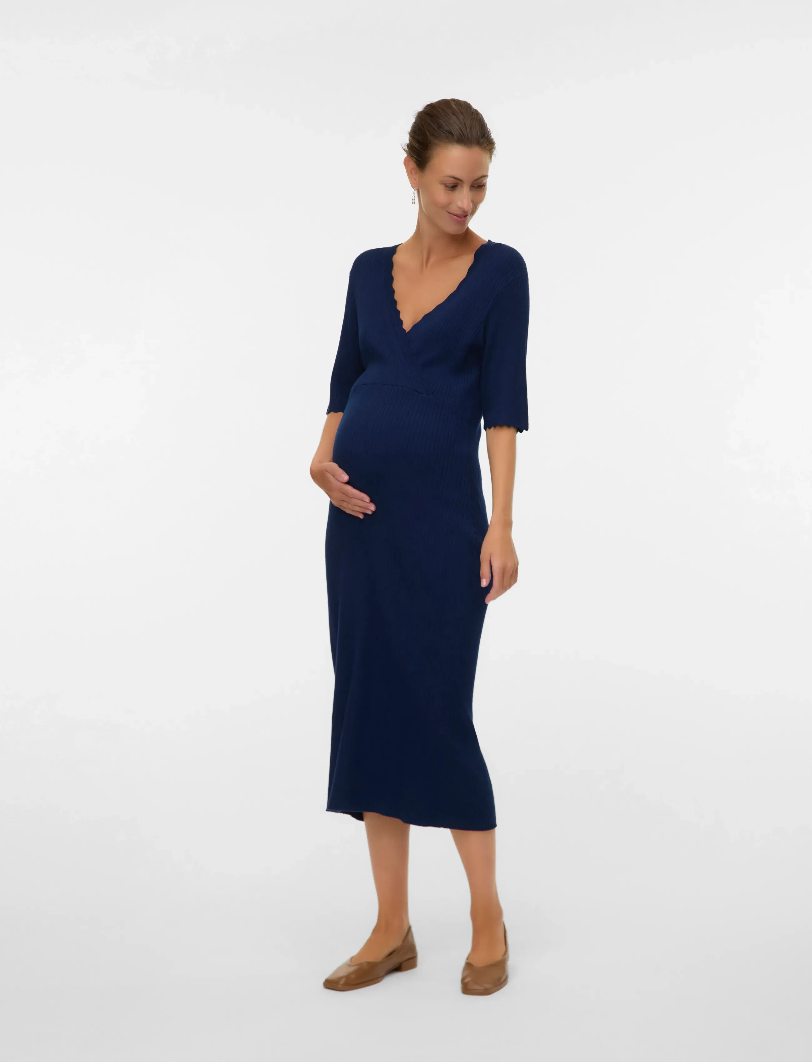 Mamalicious - MLELISA TESS 2/4 KNIT ABK DRESS 2F - knitted dresses - pageant blue - 3