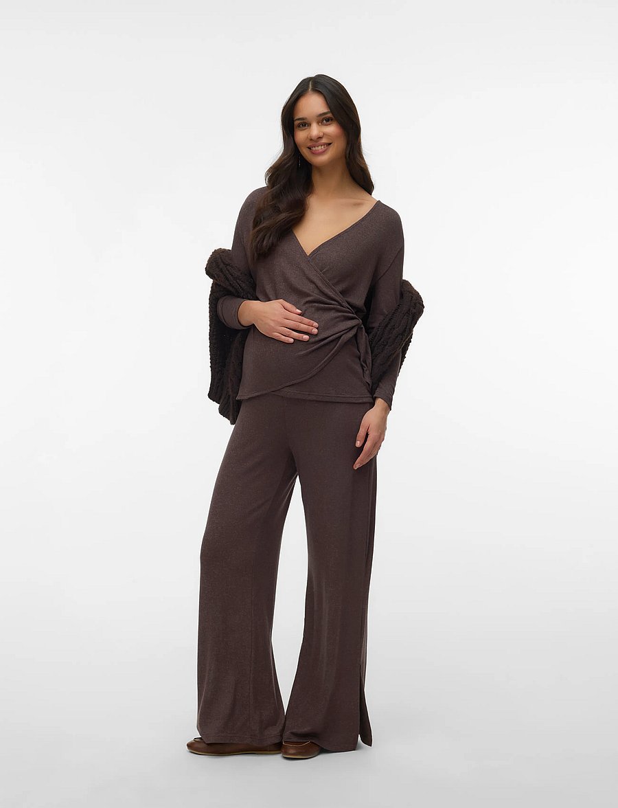 Mamalicious - MLKIRA TESS LS JRS TOP 2F - oberteile - chocolate brown - 3