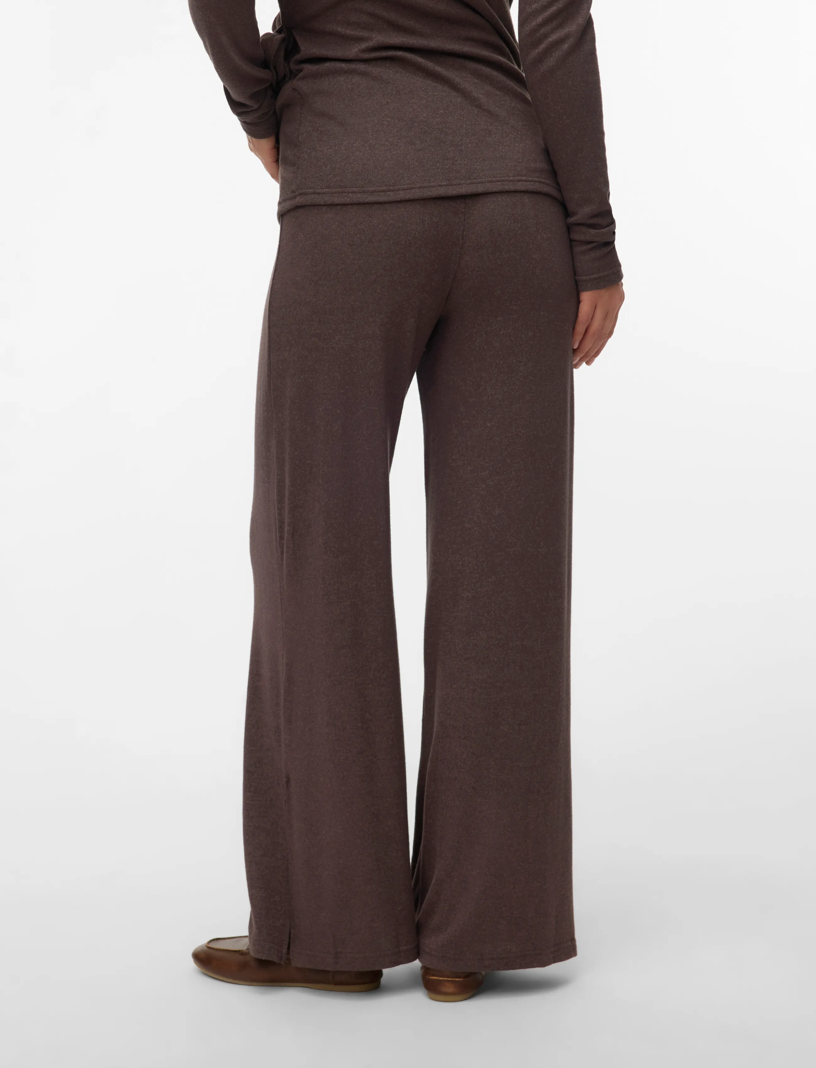 Mamalicious - MLKIRA WIDE JRS PANTS HW - underdele - chocolate brown - 2