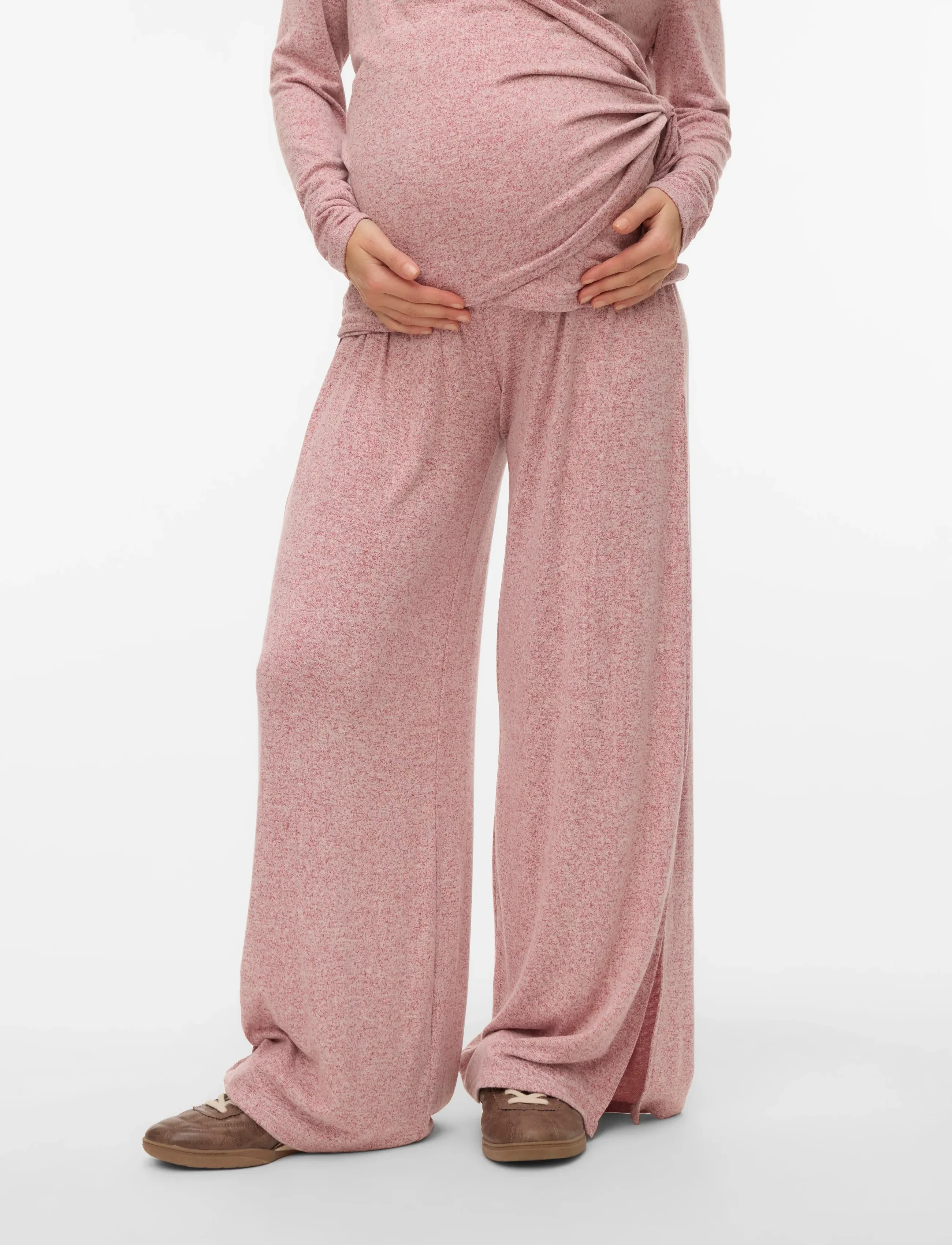 Mamalicious MLKIRA WIDE JRS PANTS HW - Mamalicious - NEW MAROON / pink/rose