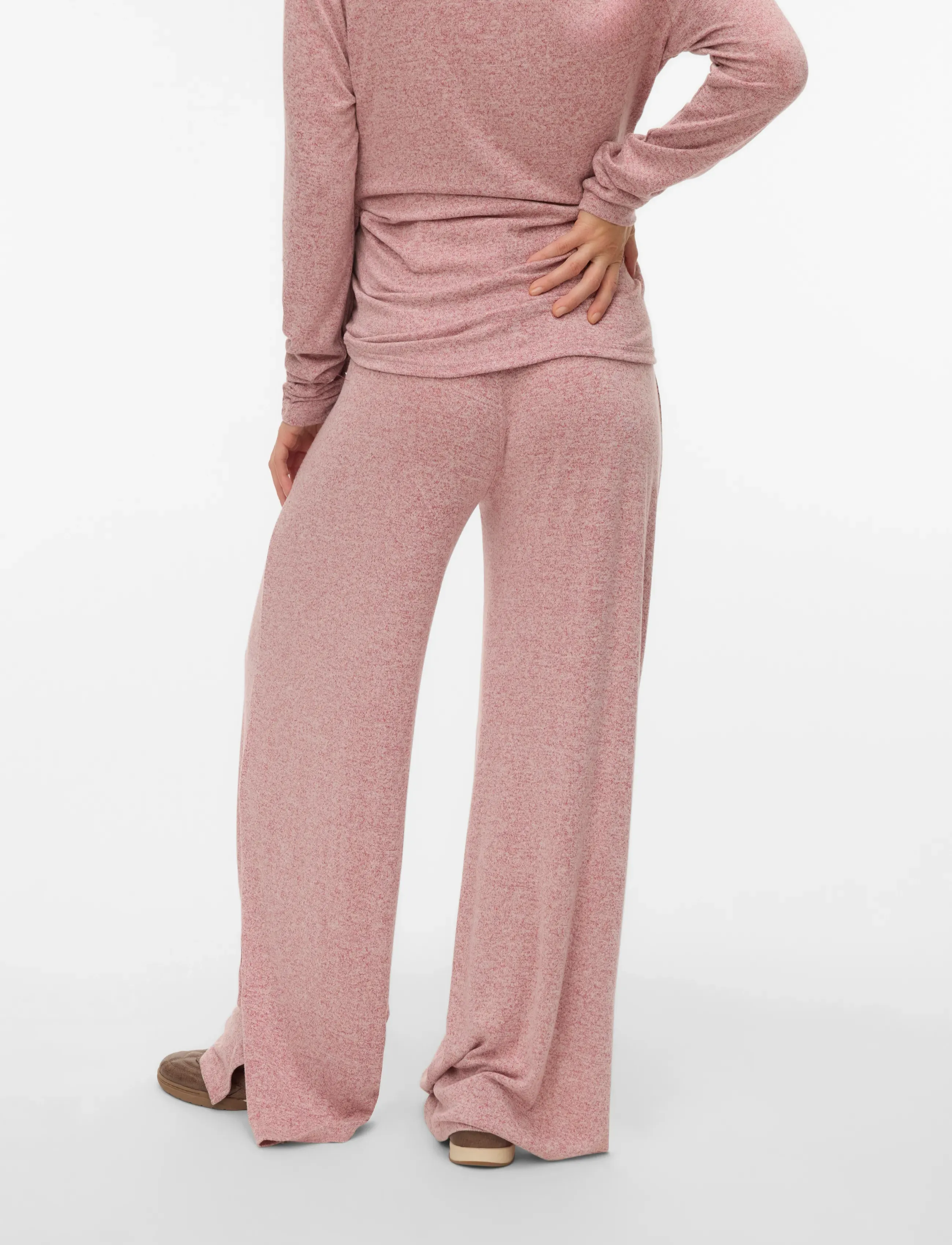 Mamalicious - MLKIRA WIDE JRS PANTS HW - buxur með víðum skálmum - new maroon - 2