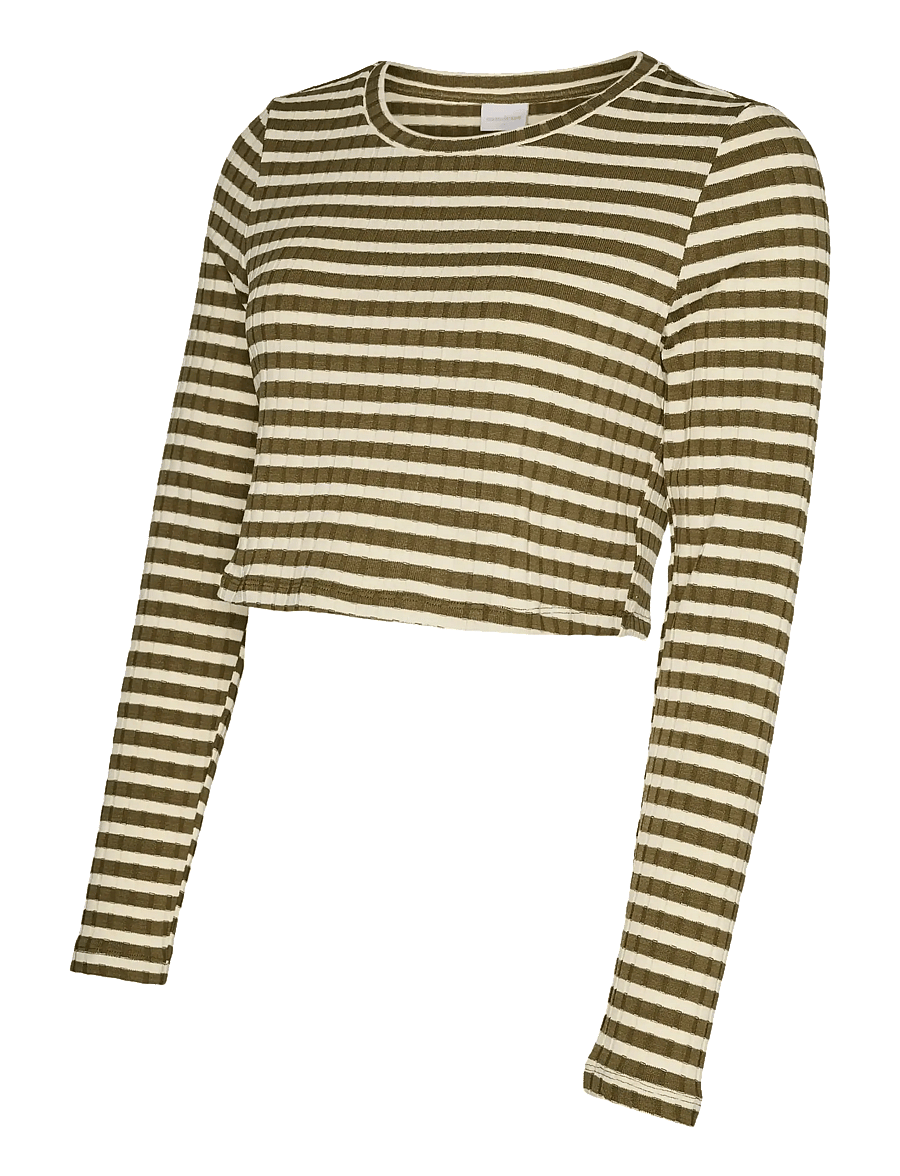 Mamalicious - MLELOISE LS JRS CROP TOP - overdeler - snow white - 1