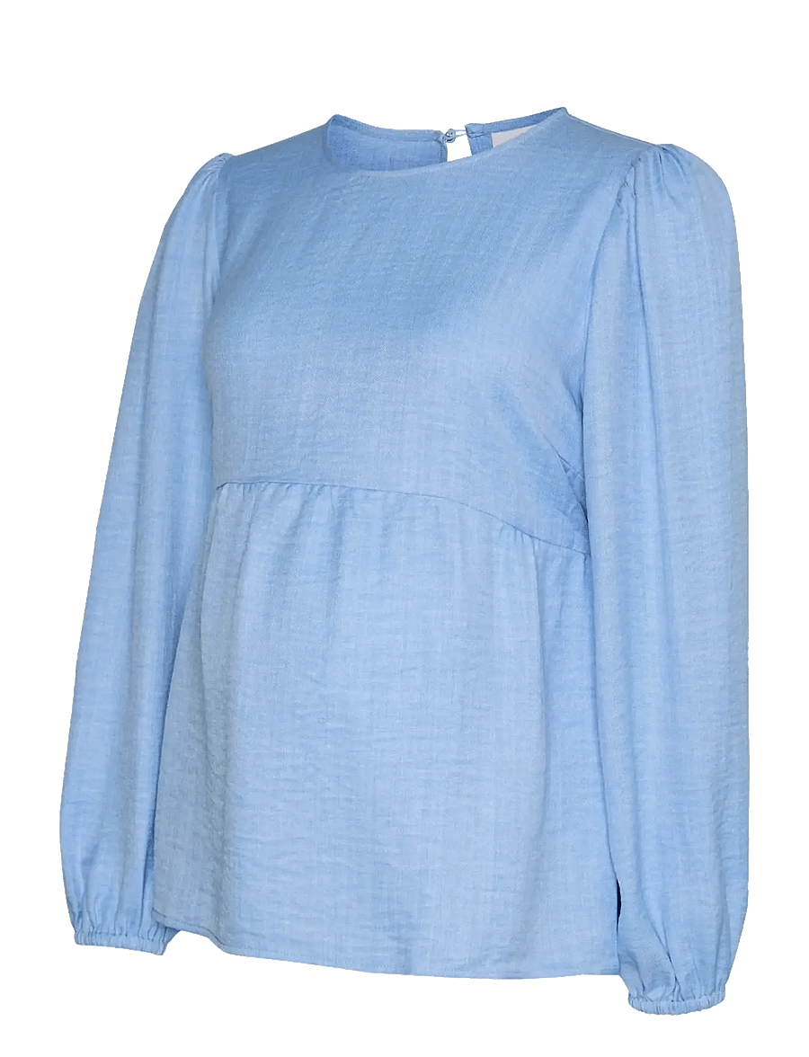 Mamalicious - MLLIFINA L/S WO TOP - langärmelige blusen - brunnera blue - 1