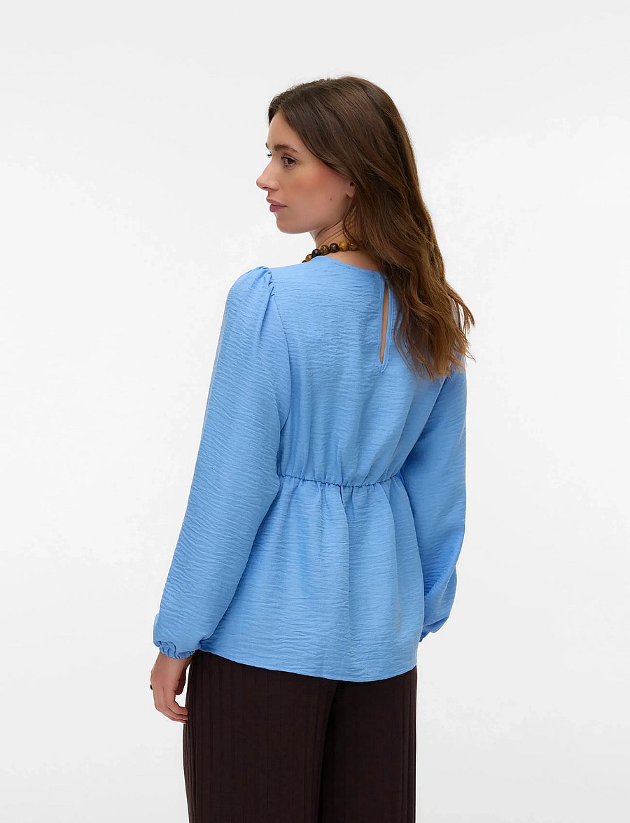Mamalicious - MLLIFINA L/S WO TOP - langärmelige blusen - brunnera blue - 3