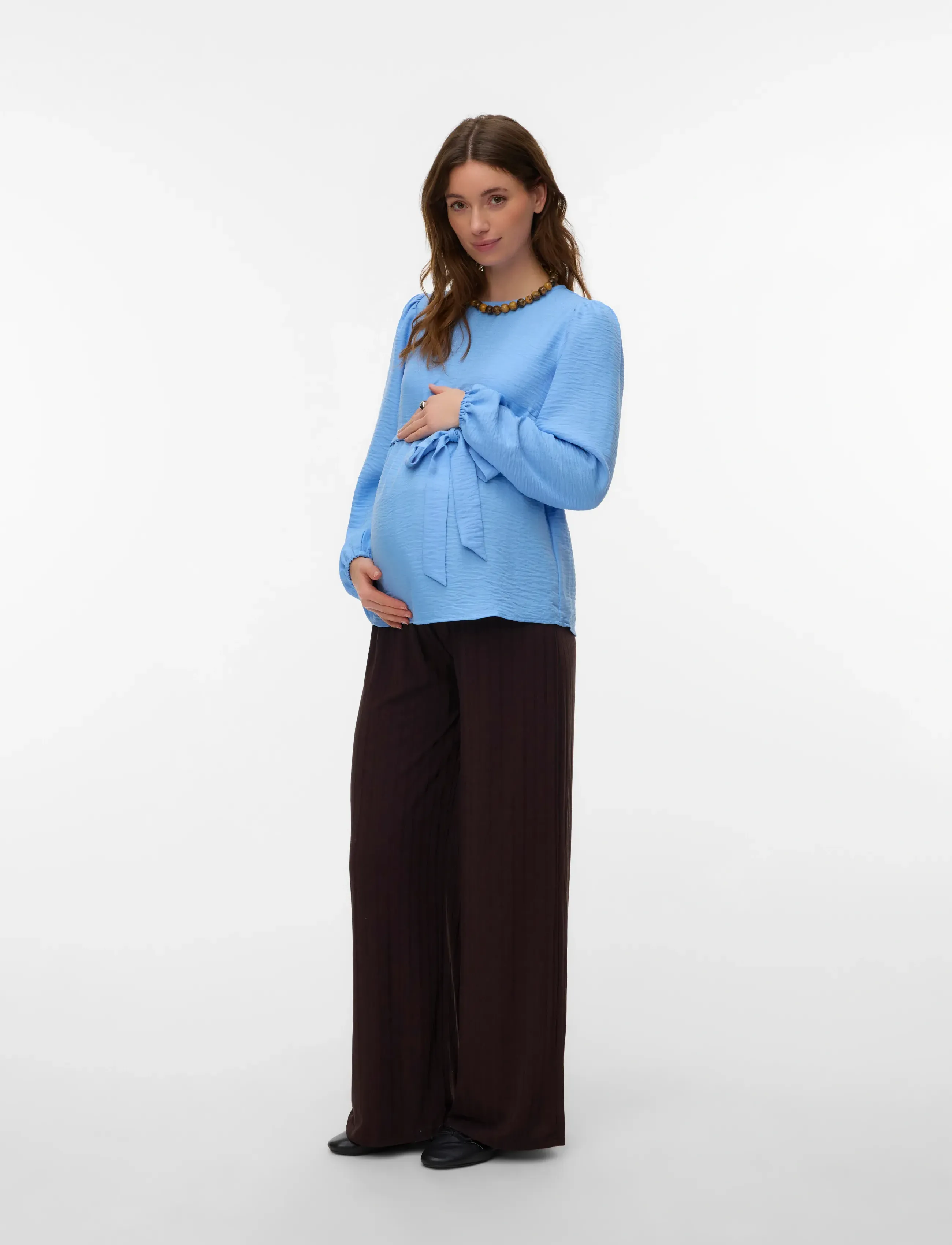 Mamalicious - MLLIFINA L/S WO TOP - långärmade blusar - brunnera blue - 4
