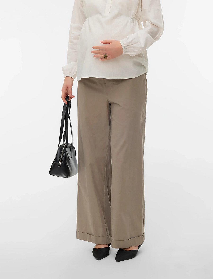 Mamalicious - MLVILDA WIDE PANT - nederdelar - moon rock - 0