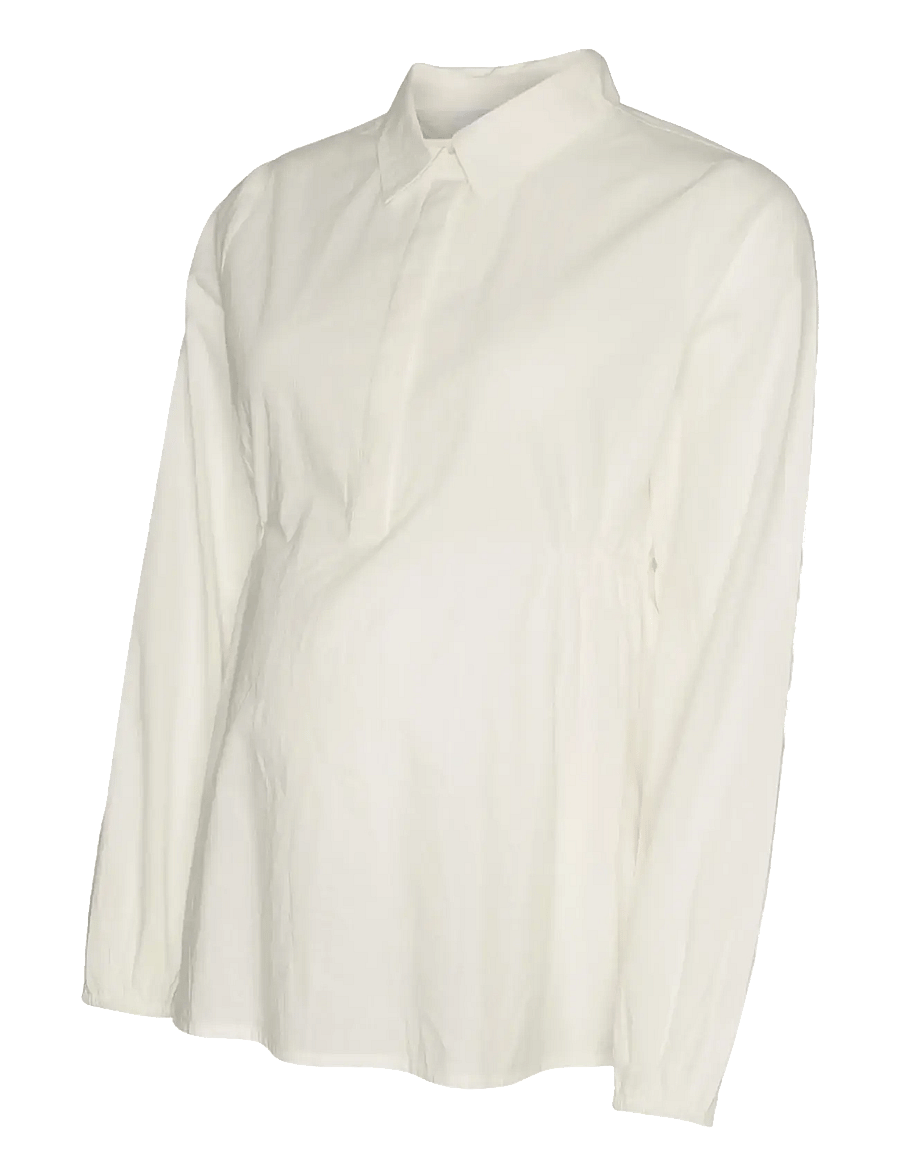 Mamalicious - MLZOEY LIA L/S WO TOP - langärmelige blusen - snow white - 1