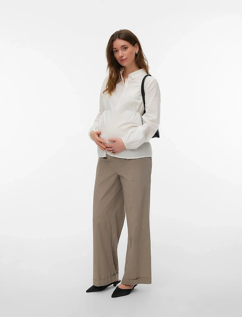 Mamalicious - MLZOEY LIA L/S WO TOP - langärmlige blusen - snow white - 3