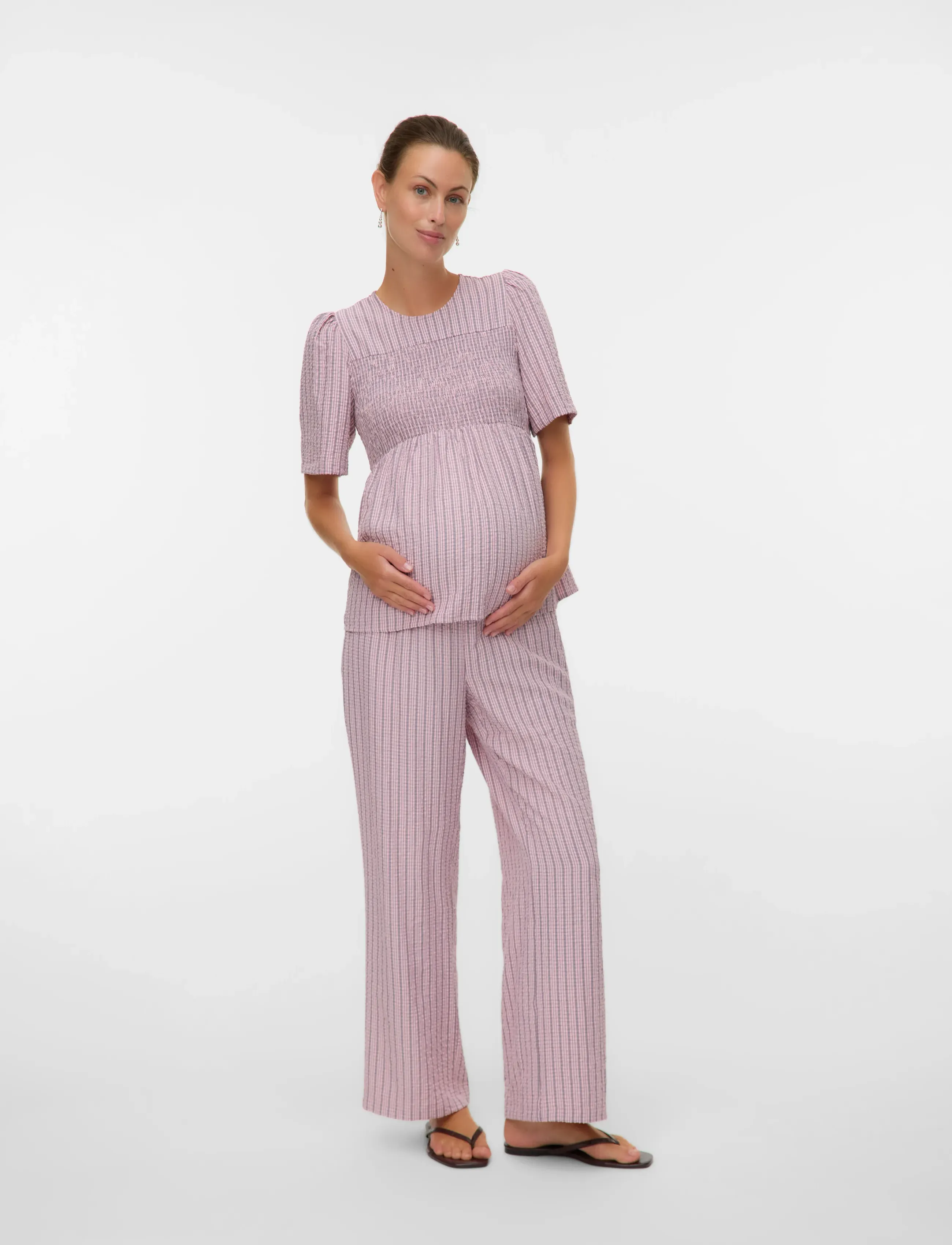 Mamalicious - MLIDA WO PANT - hosen mit weitem bein - cashmere rose - 3