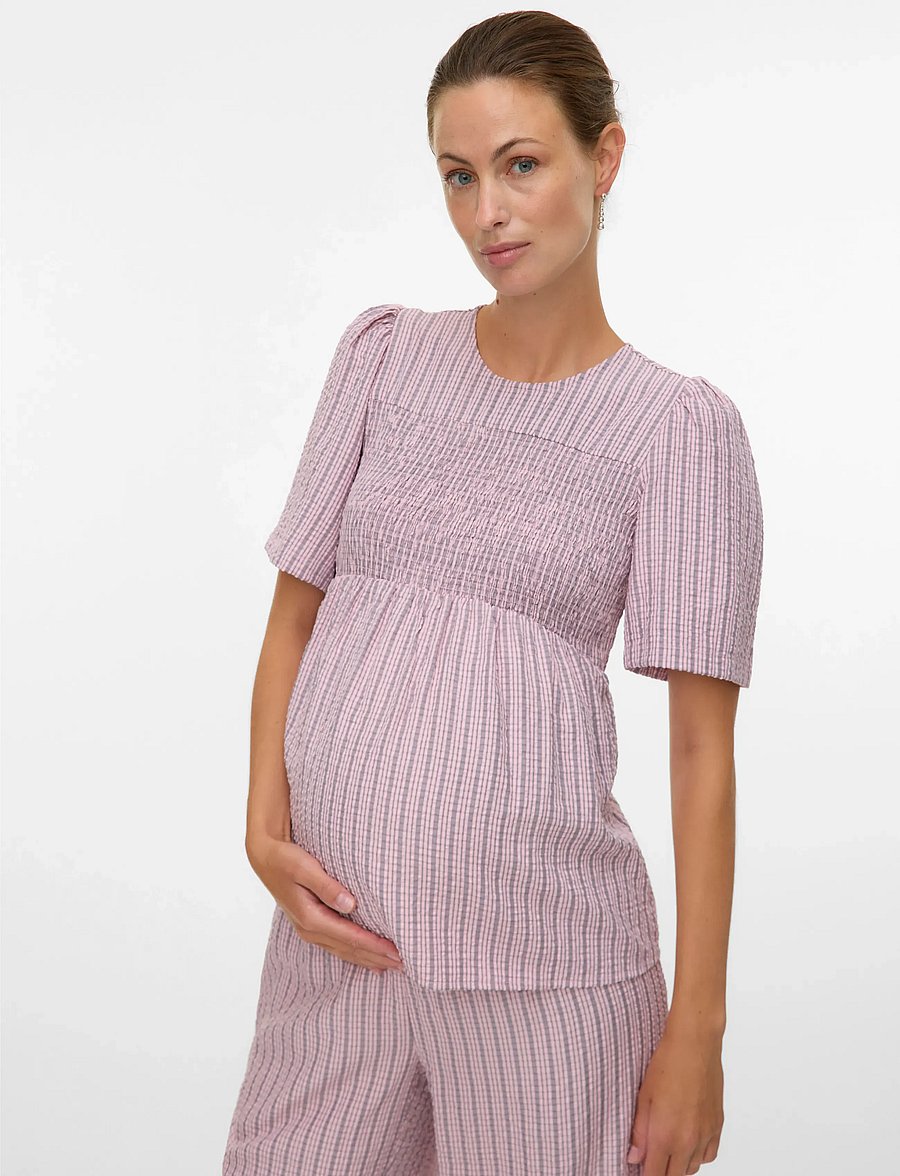 Mamalicious - MLIDA 2/4 SMOCK WO TOP - kurzärmelige blusen - cashmere rose - 0