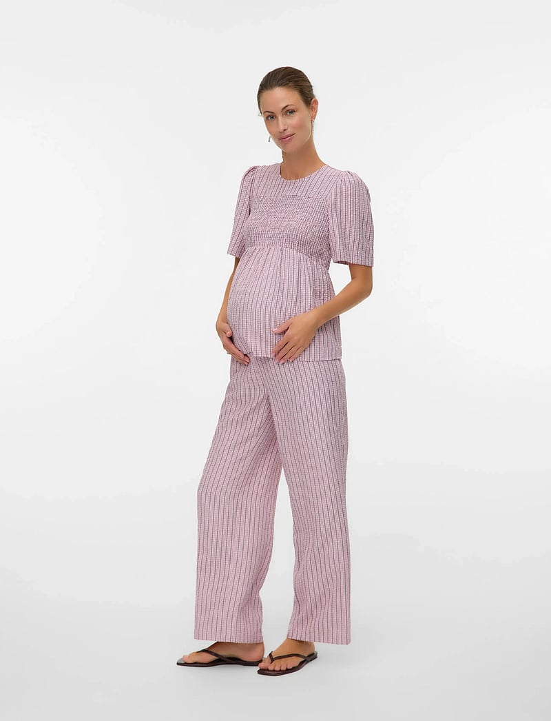 Mamalicious - MLIDA 2/4 SMOCK WO TOP - kortærmede bluser - cashmere rose - 3