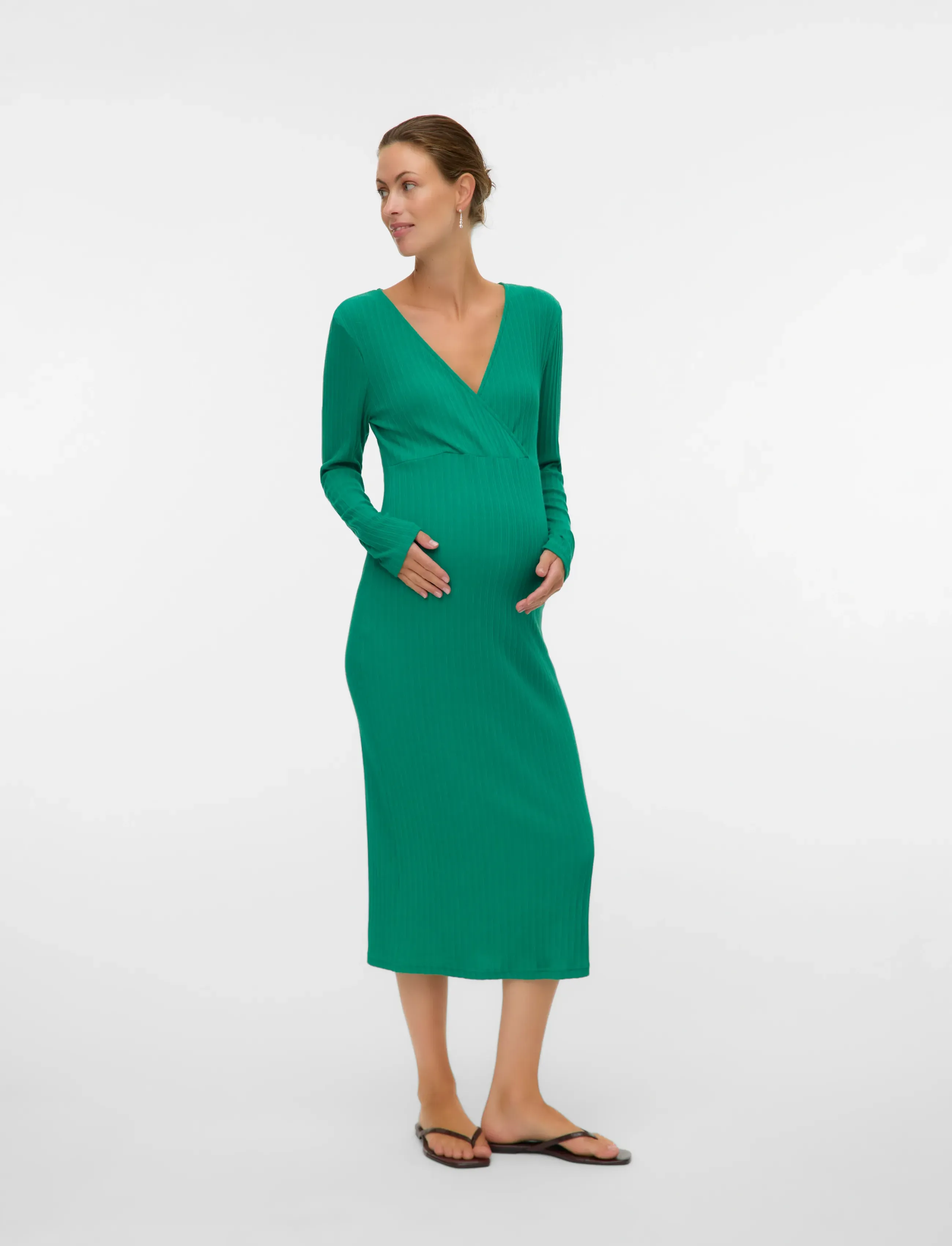 Mamalicious - MLLIONA TESS LS JRS MIDI DRESS 2F - strikkjoler - bosphorus - 3