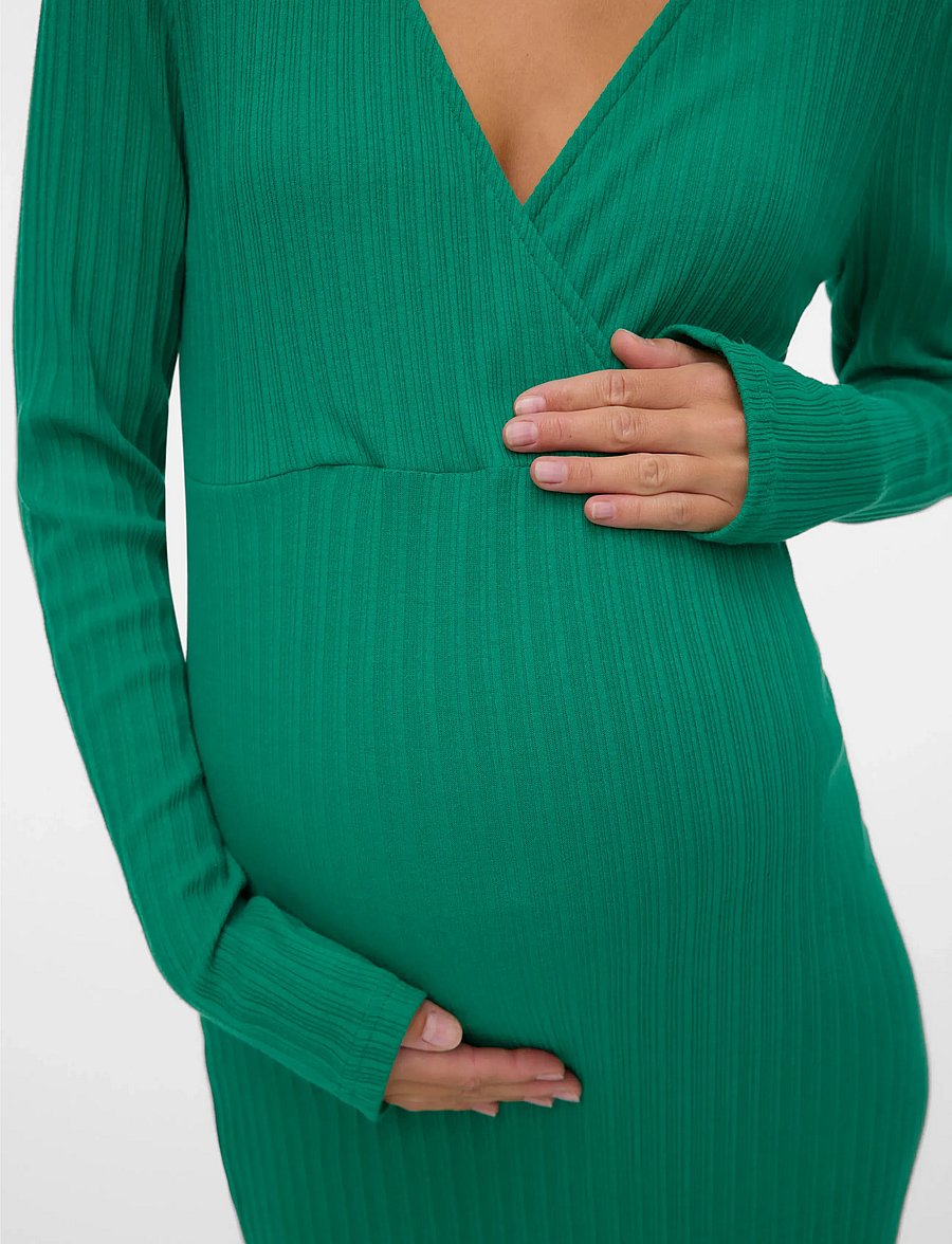 Mamalicious - MLLIONA TESS LS JRS MIDI DRESS 2F - strickkleider - bosphorus - 4
