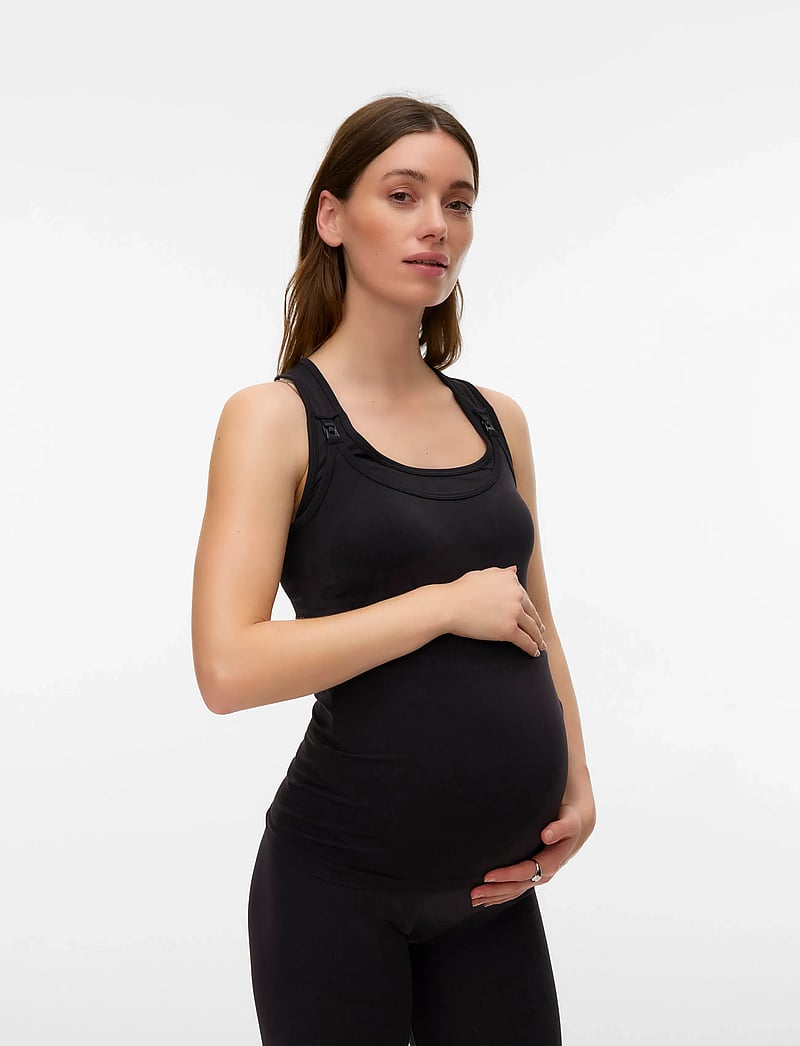 Mamalicious - MLACTIVE SIMONE SL NURSING TOP 2F - tank tops - black - 0