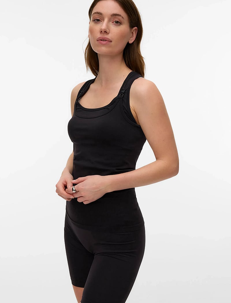 Mamalicious - MLACTIVE SIMONE SL NURSING TOP 2F - tank tops - black - 4