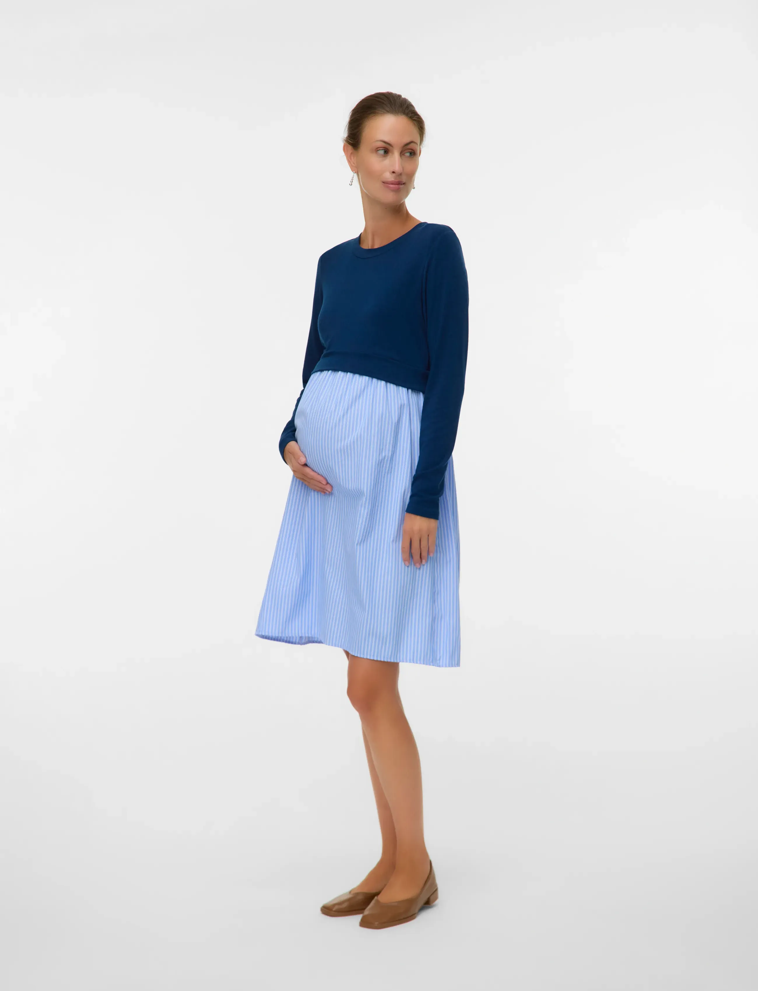 Mamalicious - MLANNIE JUNE LS MIX ABK DRESS 2F - sommerkleider - pageant blue - 3