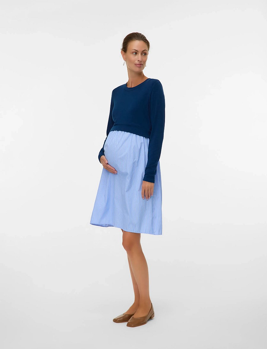 Mamalicious - MLANNIE JUNE LS MIX ABK DRESS 2F - sommerkleider - pageant blue - 3