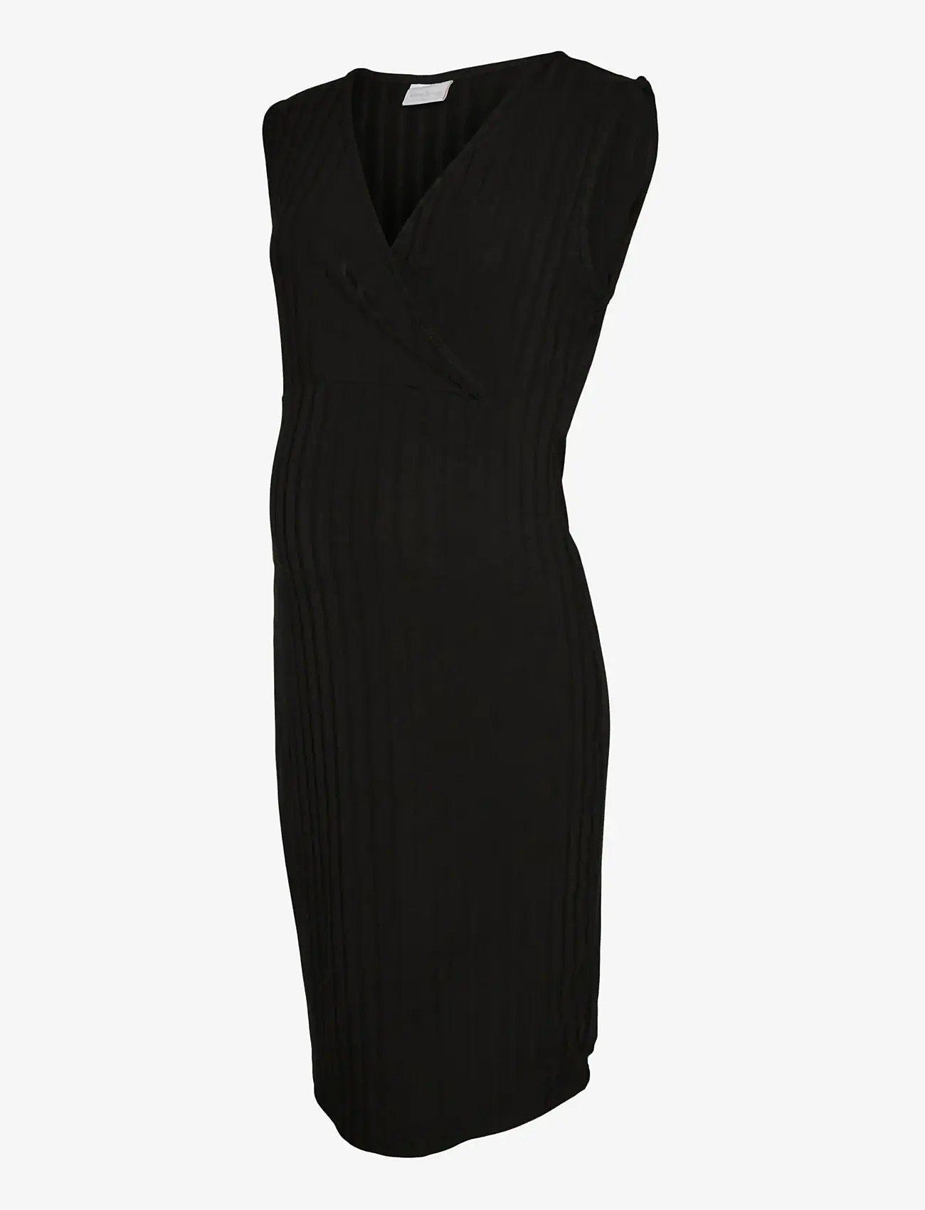 Mamalicious - MLLUCY JUNE LS 2-IN-1 JRS ABK DRESS 2F - stickade klänningar - black - 2