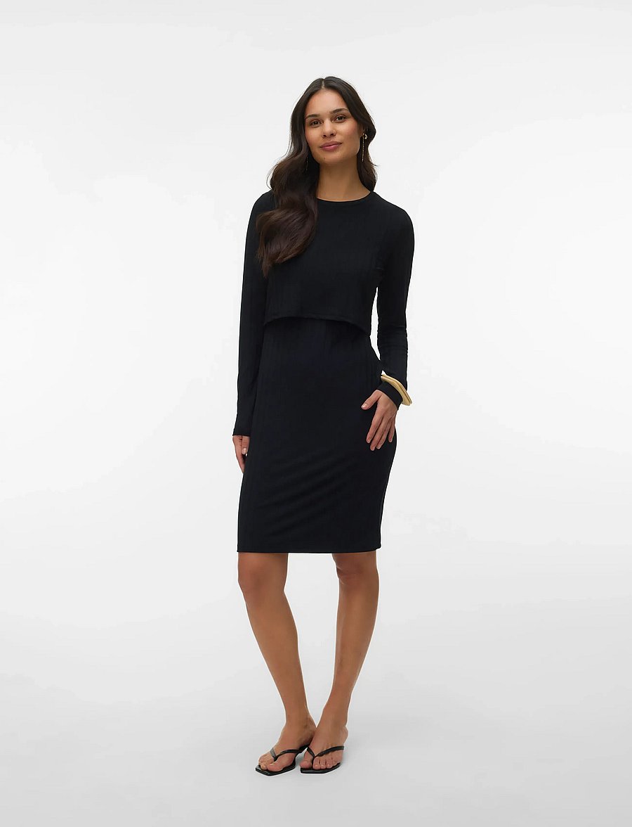 Mamalicious - MLLUCY JUNE LS 2-IN-1 JRS ABK DRESS 2F - black - 5