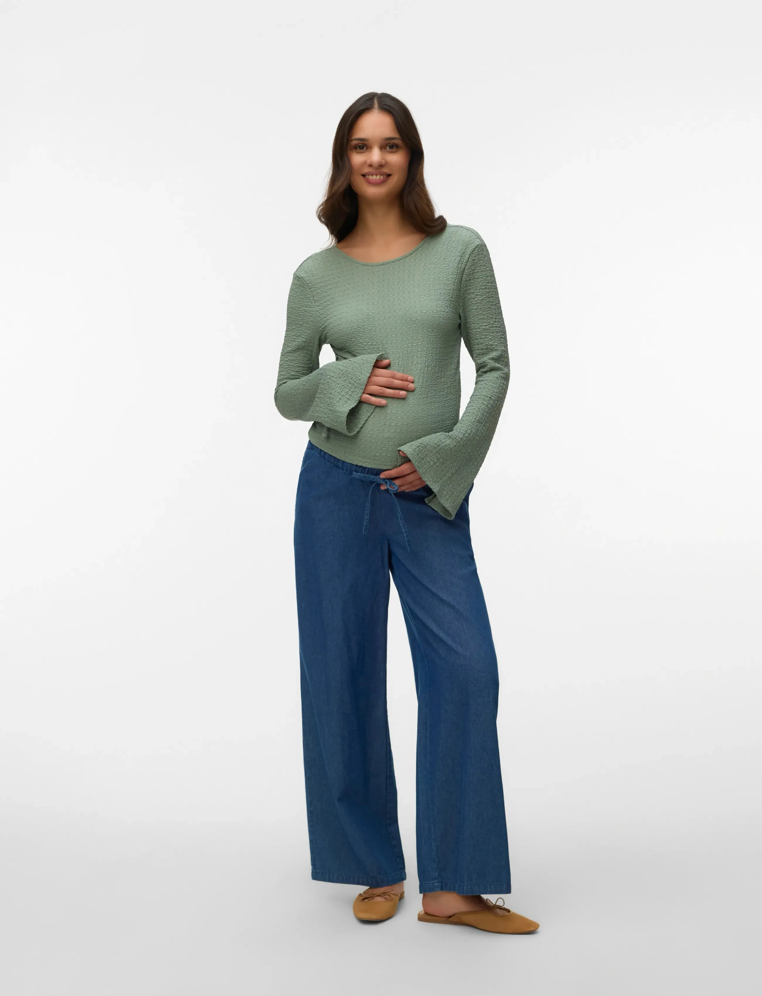 Mamalicious - MLMARTE LS JRS SHORT TOP - Överdelar - sea spray - 4