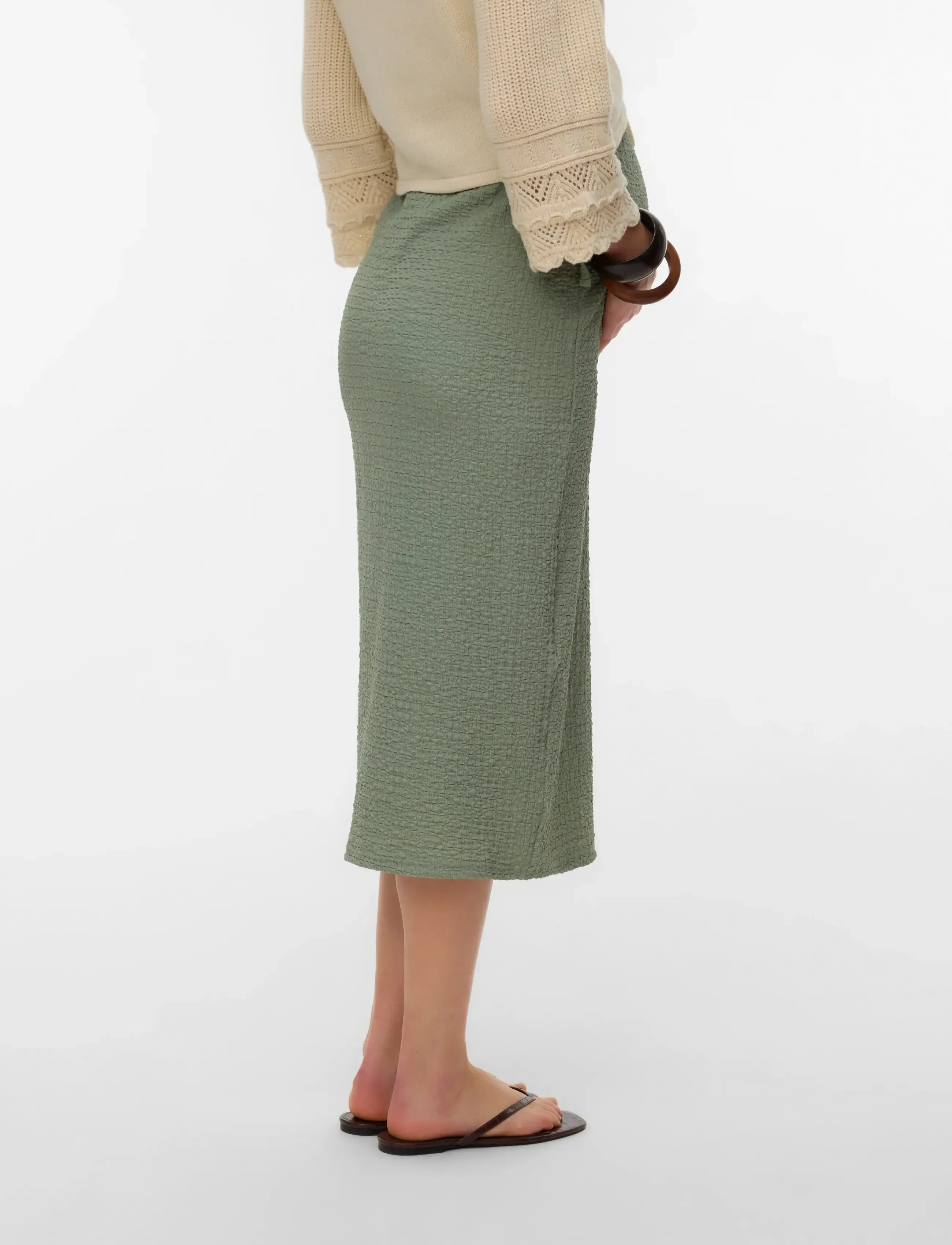 Mamalicious - MLMARTE JRS MIDI SKIRT HW - nederdelar - sea spray - 2