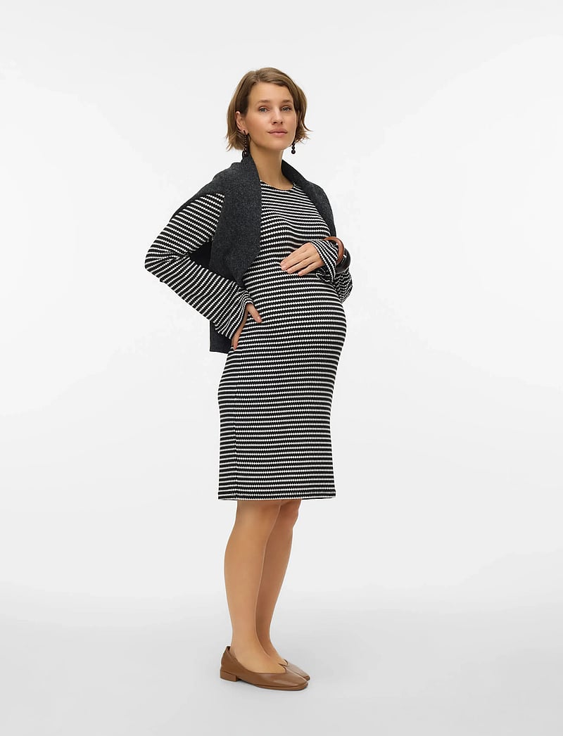 Mamalicious - MLGABBY LS SHORT JRS DRESS - kootud kleidid - black - 3