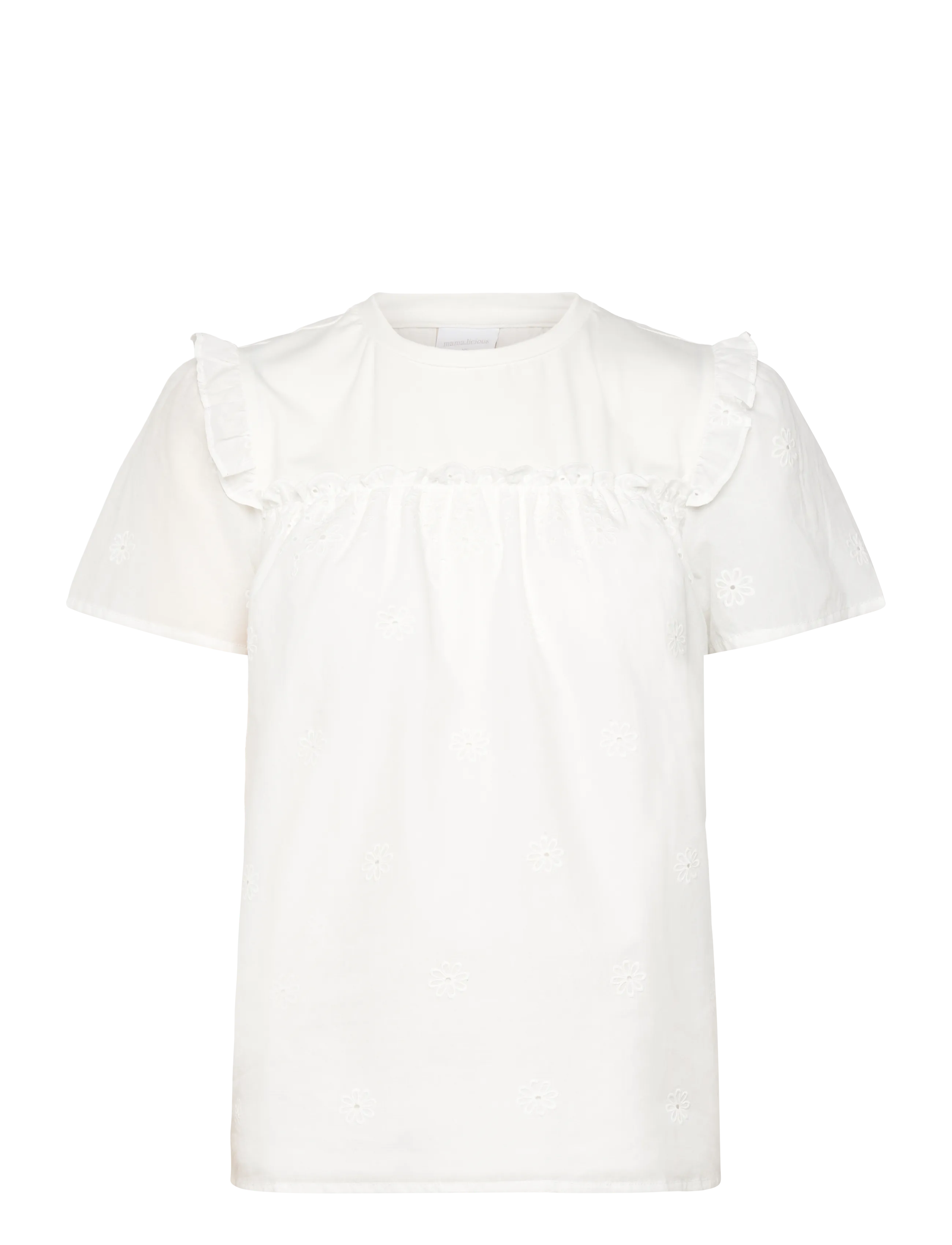 Mamalicious MLDORA S/S WO TOP - Tøj - SNOW WHITE / white