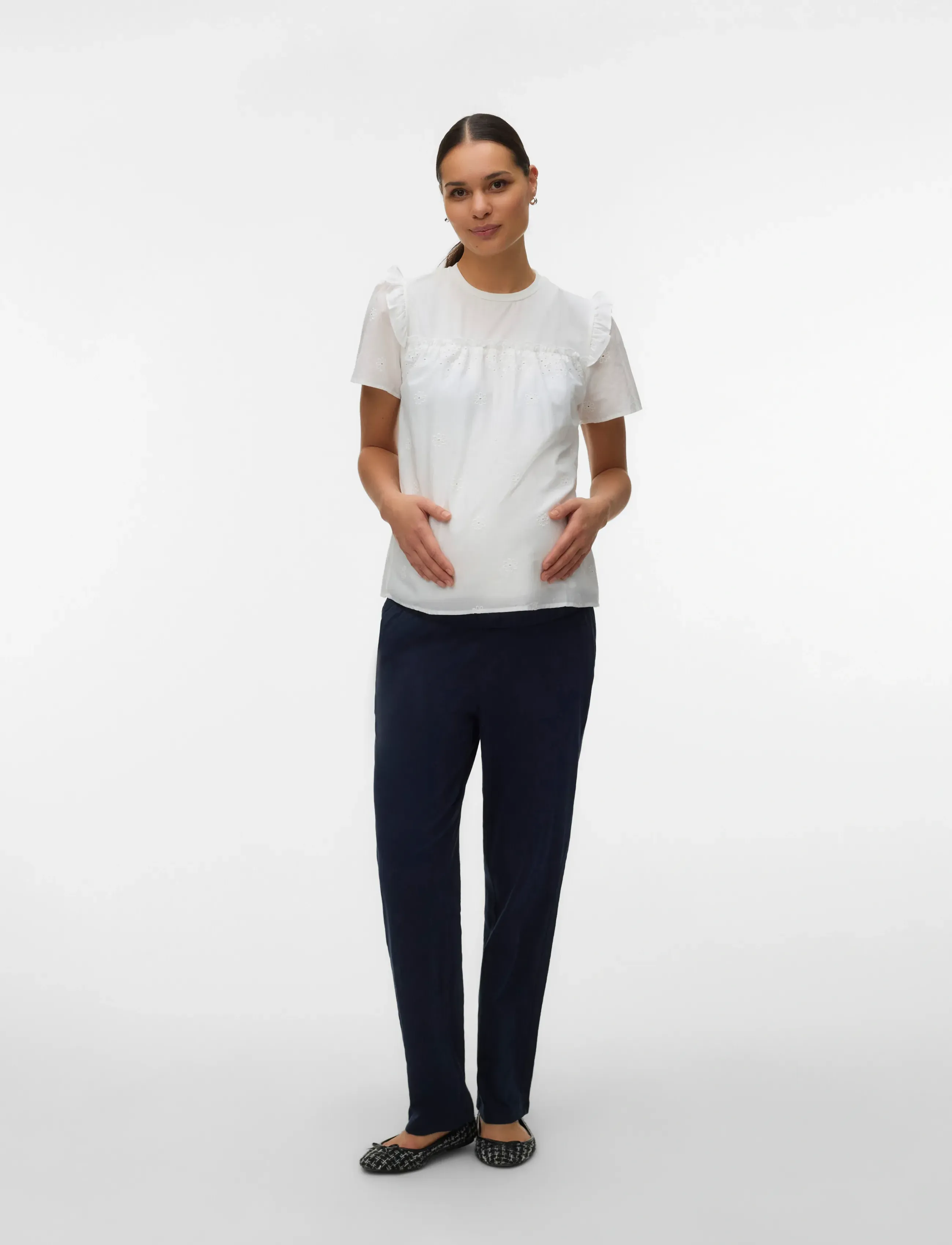 Mamalicious - MLDORA S/S WO TOP - alussärgid - snow white - 5