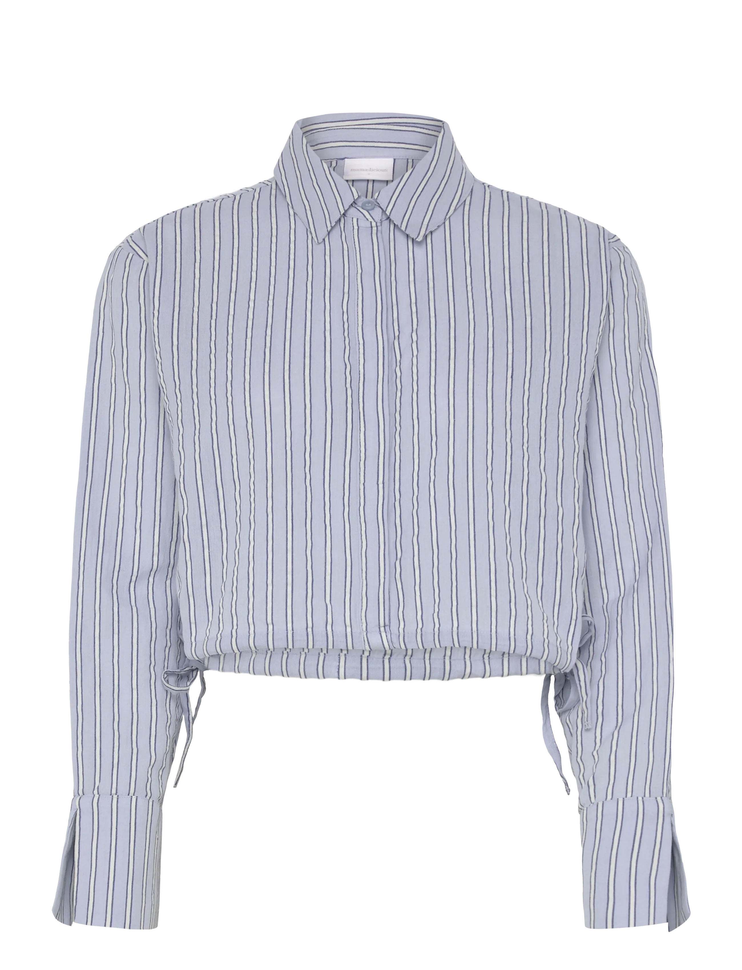 Mamalicious MLASTA LIA L/S WO SHORT SHIRT 2F - Crop tops - BRUNNERA BLUE / blue