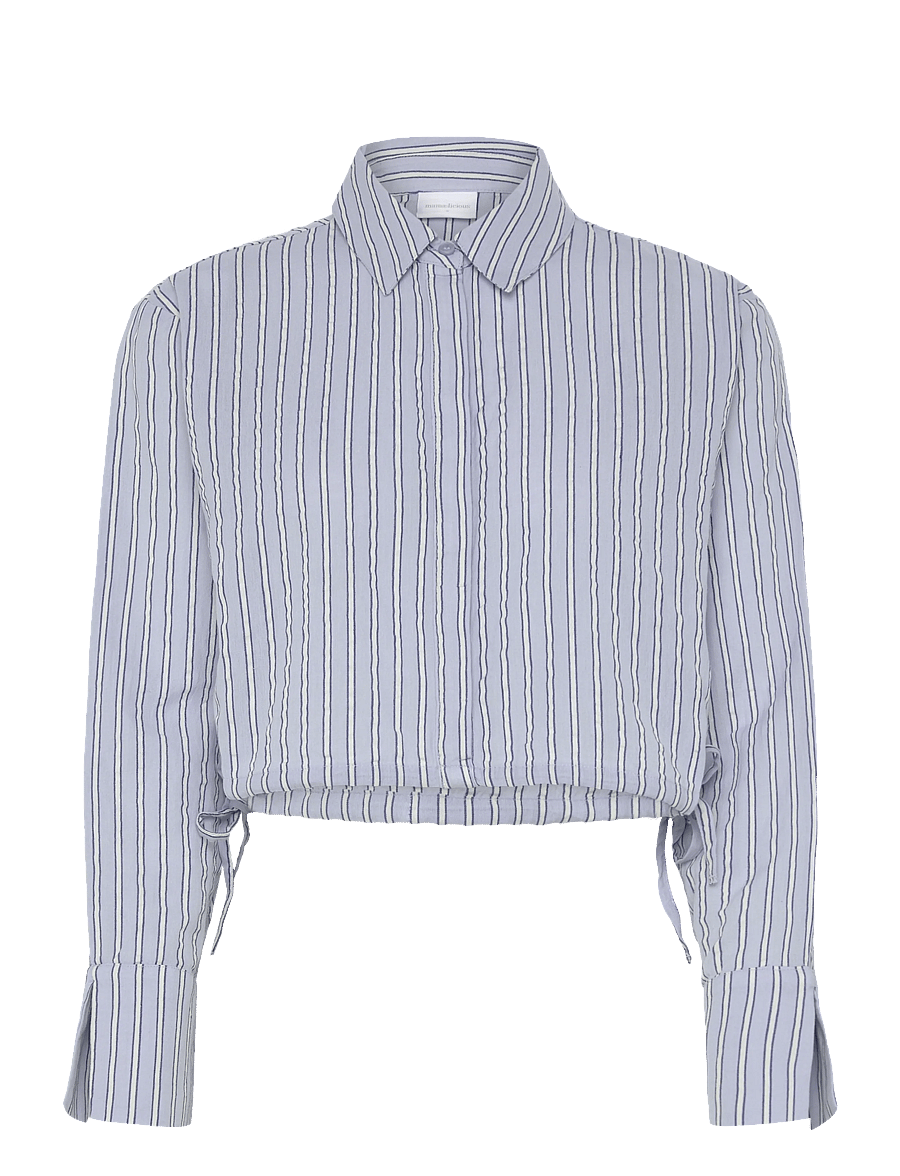 Mamalicious - MLASTA LIA L/S WO SHORT SHIRT 2F - toppar - brunnera blue - 0