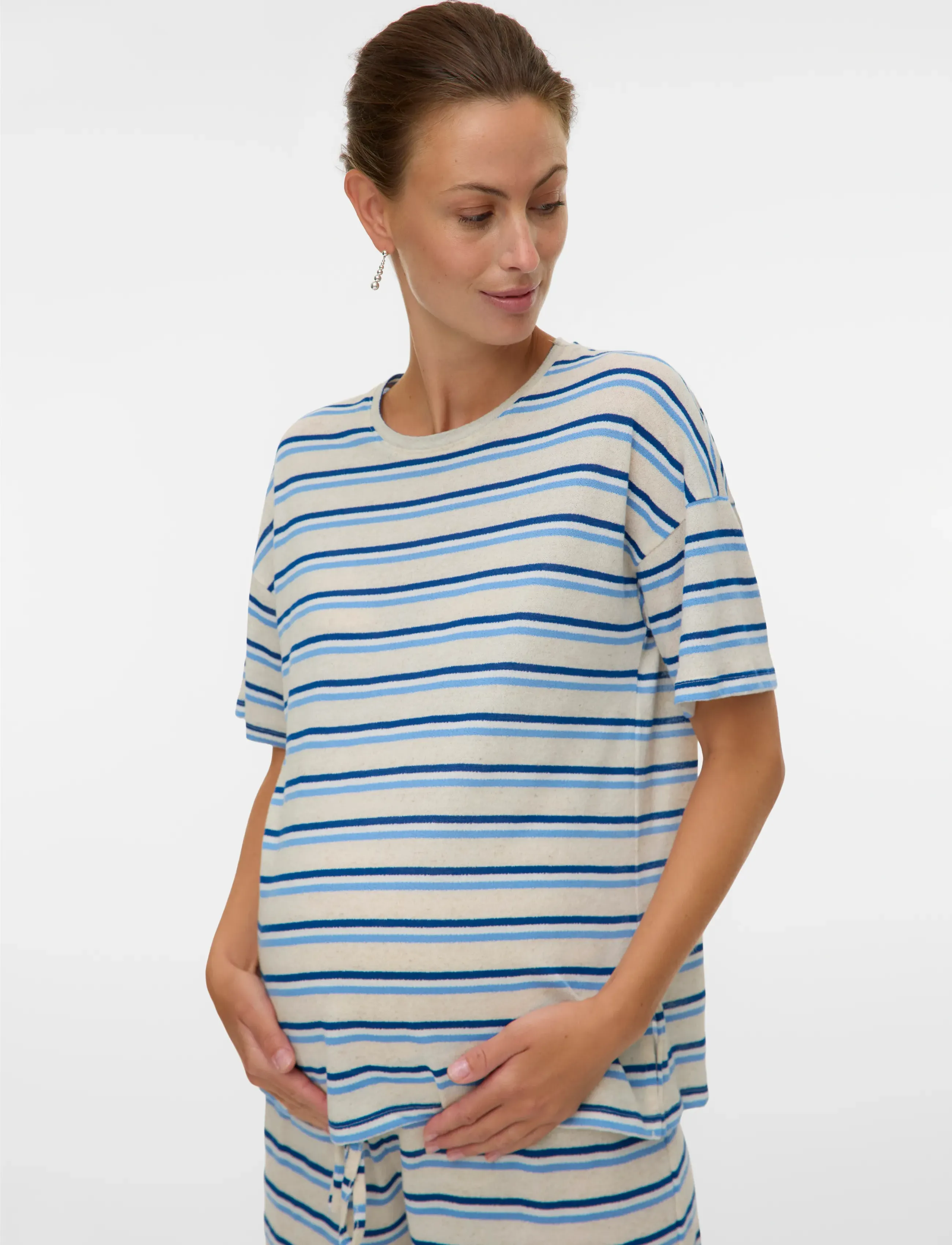 Mamalicious MLNARA VITA SS JRS TOP - T-shirts - BIRCH / cream